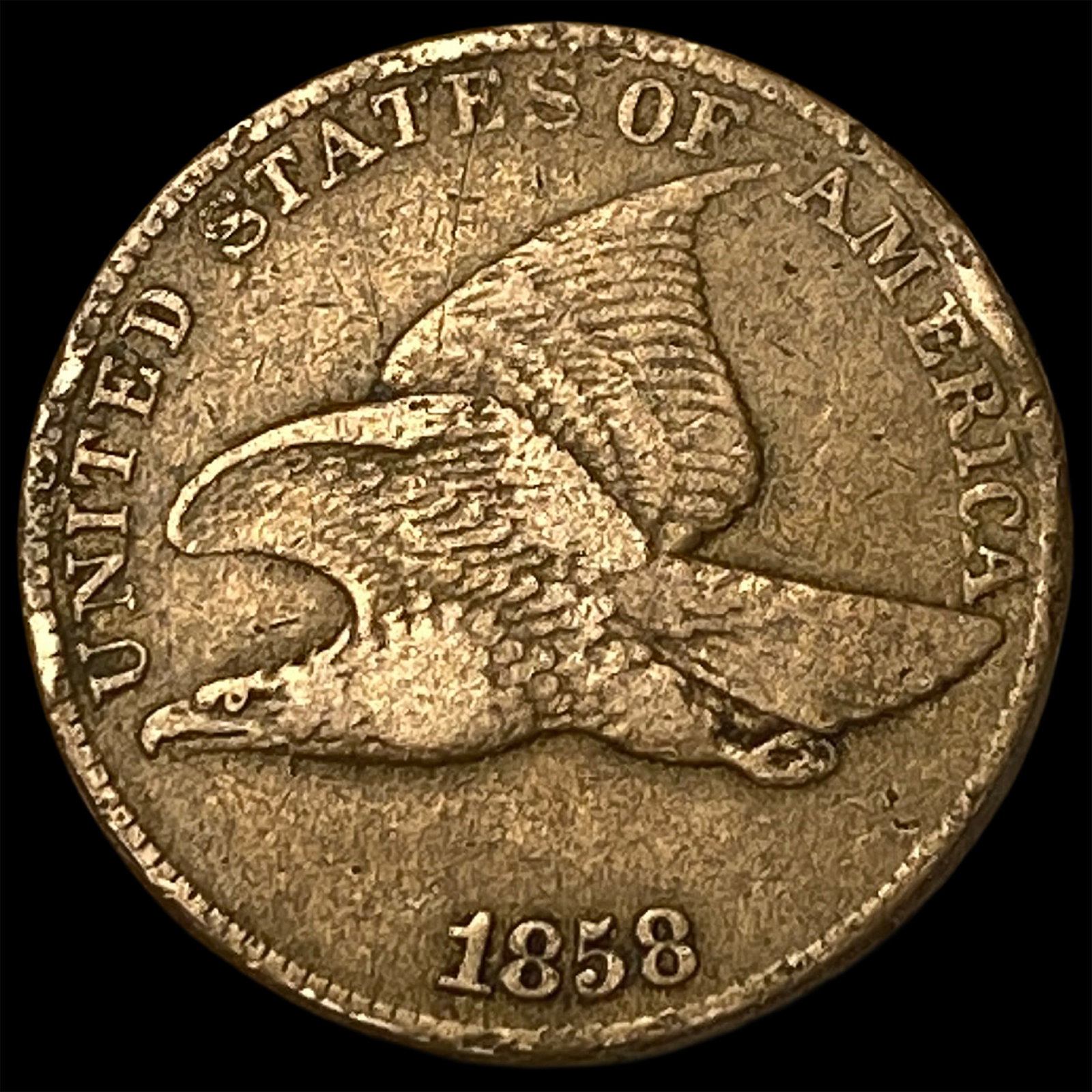 1858 Flying Eagle Cent NEARLY UNCIRCULATED: 1858 Flying Eagle Cent NEARLY UNCIRCULATED