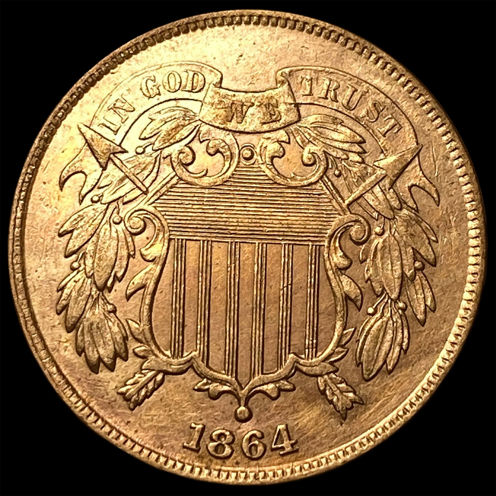 1864 Bronze Two-Cent Piece UNCIRCULATED: 1864 Bronze Two-Cent Piece UNCIRCULATED