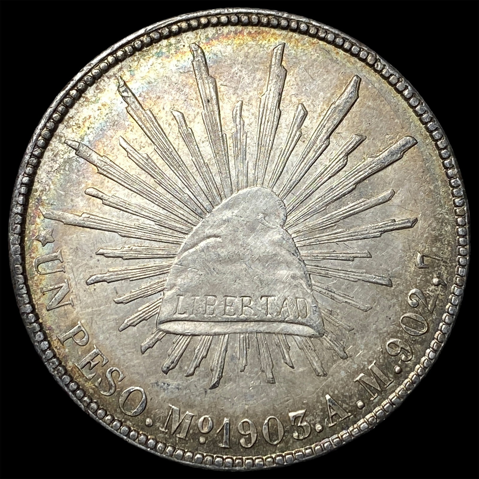 1903-Mo Mexico Silver Peso CLOSELY UNCIRCULATED (1 of 2)