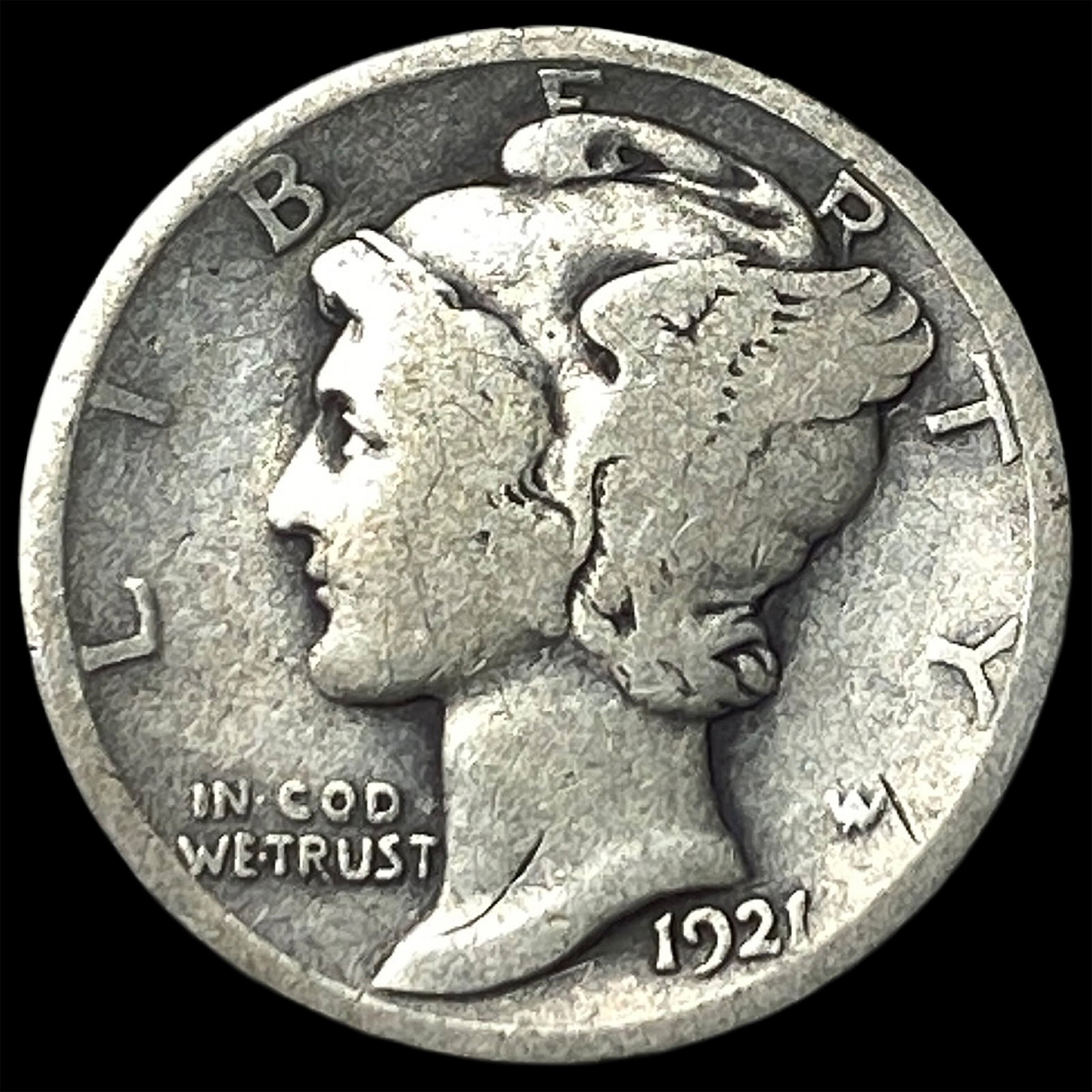 1921 Mercury Dime LIGHTLY CIRCULATED: 1921 Mercury Dime LIGHTLY CIRCULATED