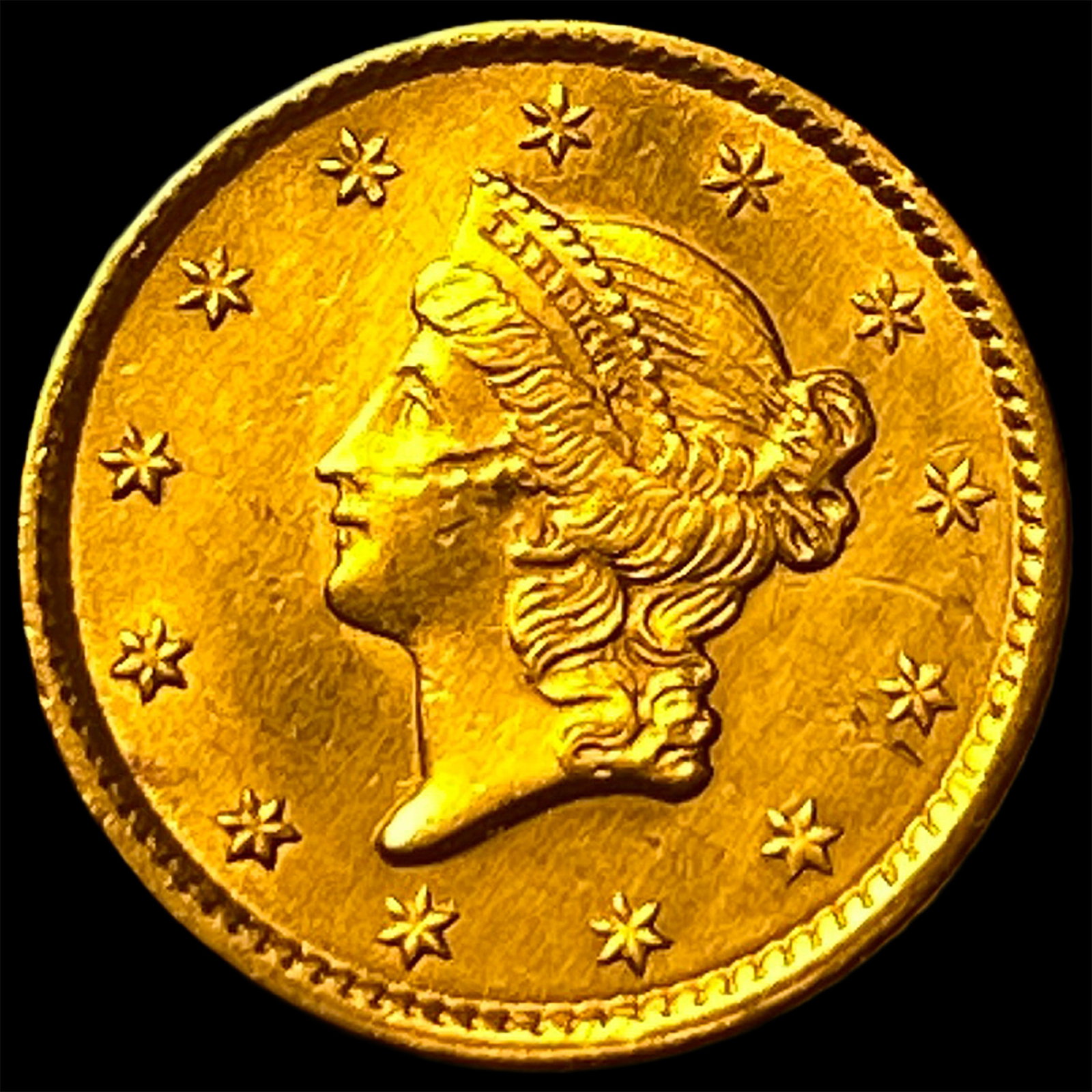 1851 Gold $1 Liberty Head Type 1 CLOSELY UNCIRCULATED: 1851 Gold $1 Liberty Head Type 1 CLOSELY UNCIRCULATED