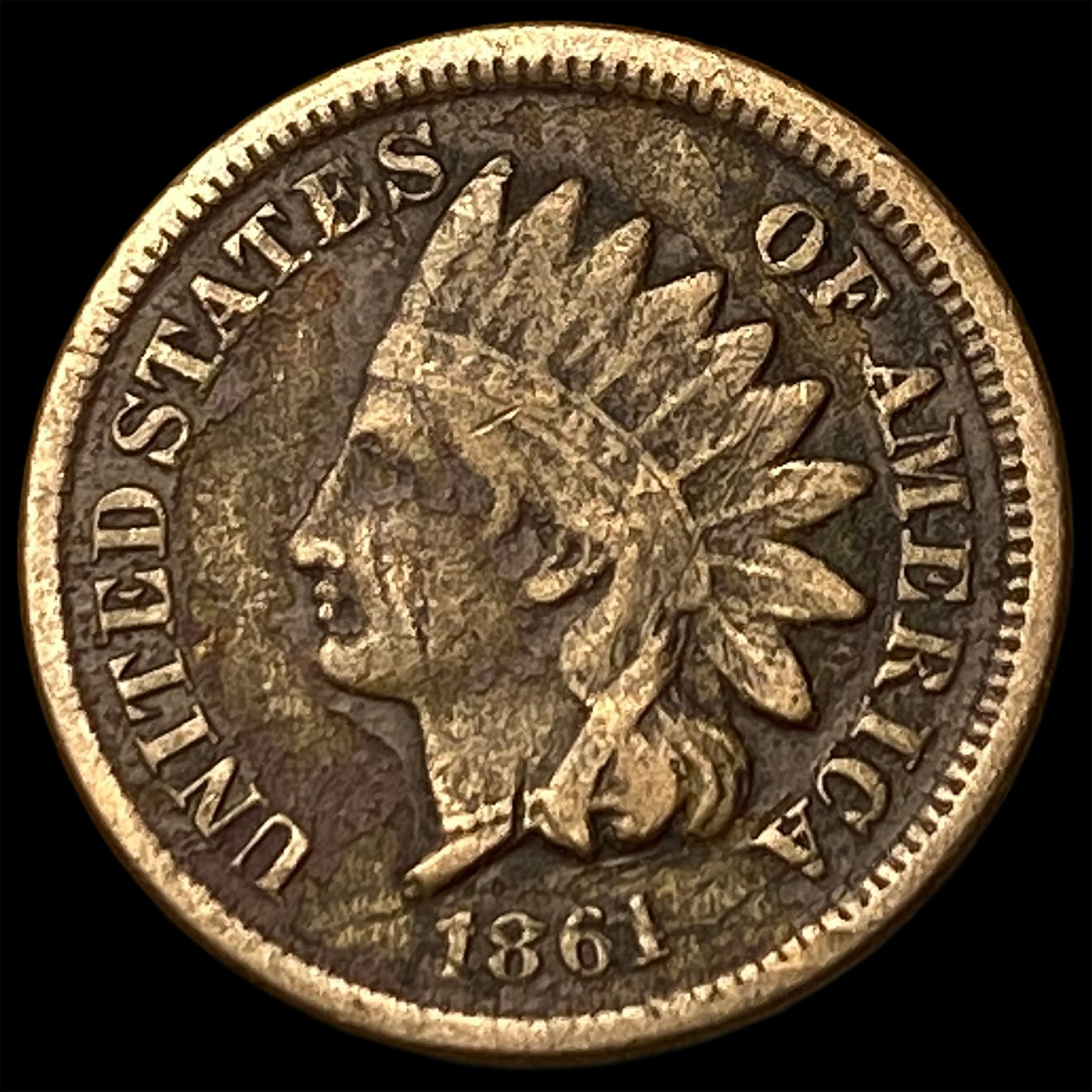 1861 Copper-Nickel Indian Head Cent NEARLY UNCIRCULATED: 1861 Copper-Nickel Indian Head Cent NEARLY UNCIRCULATED