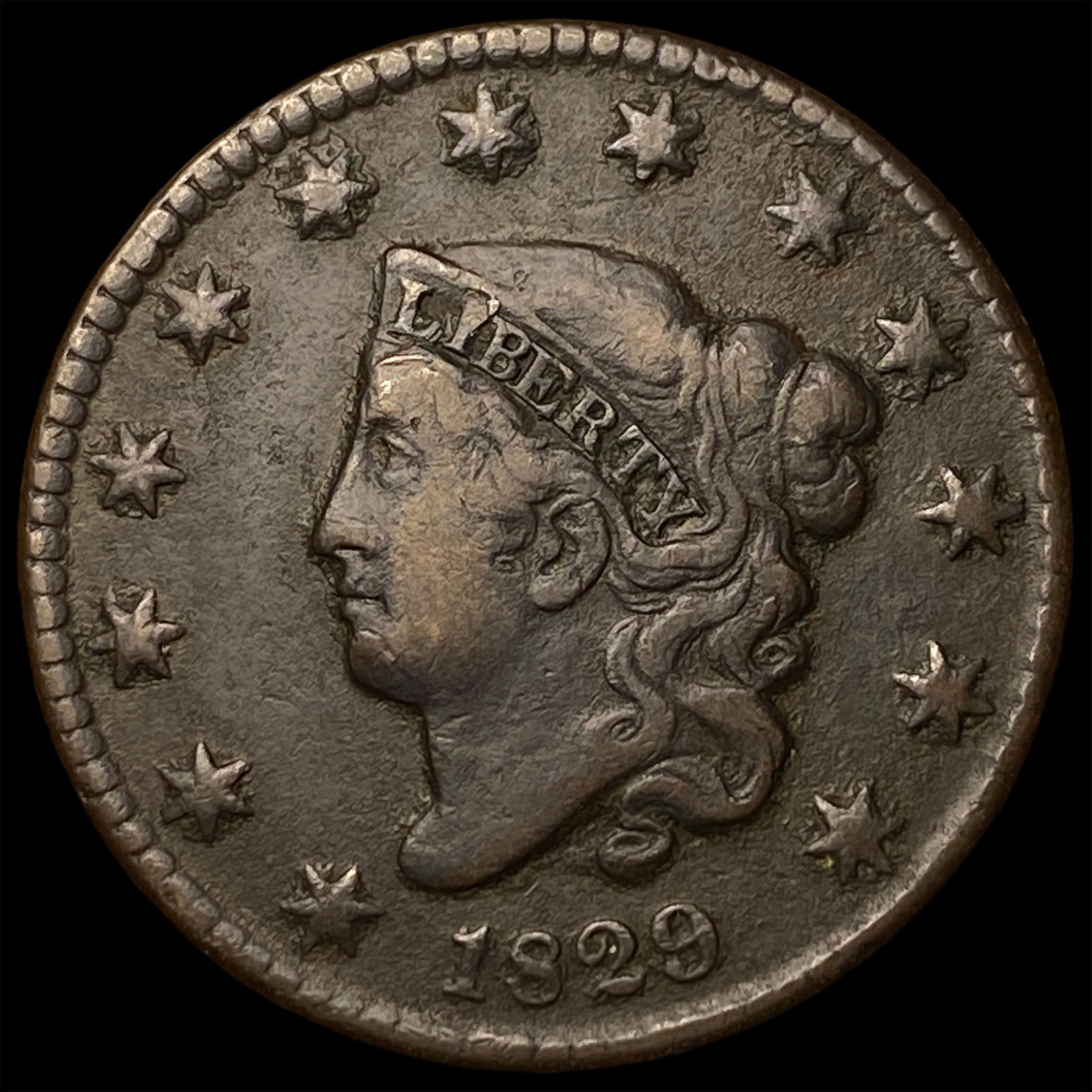 1829 Coronet Head Large Cent CLOSELY UNCIRCULATED (1 of 2)
