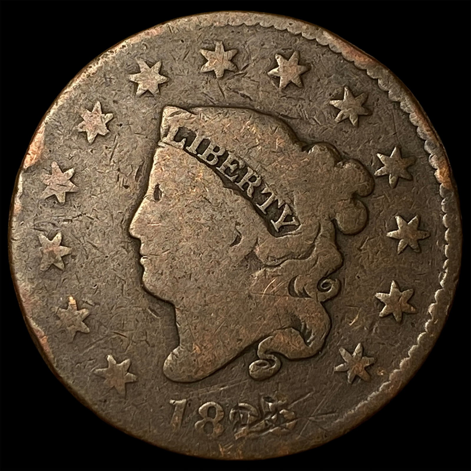 1825 Coronet Head Large Cent NICELY CIRCULATED (1 of 2)