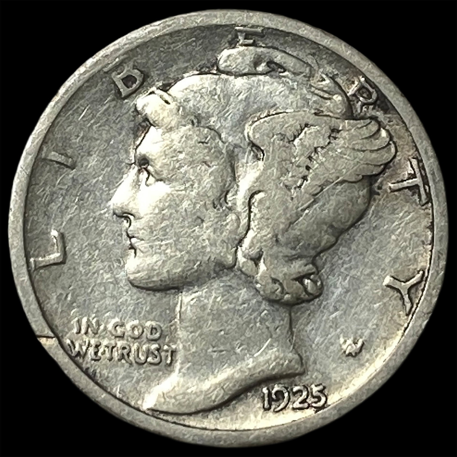 1925-S Silver Mercury Dime CLOSELY UNCIRCULATED: 1925-S Silver Mercury Dime CLOSELY UNCIRCULATED