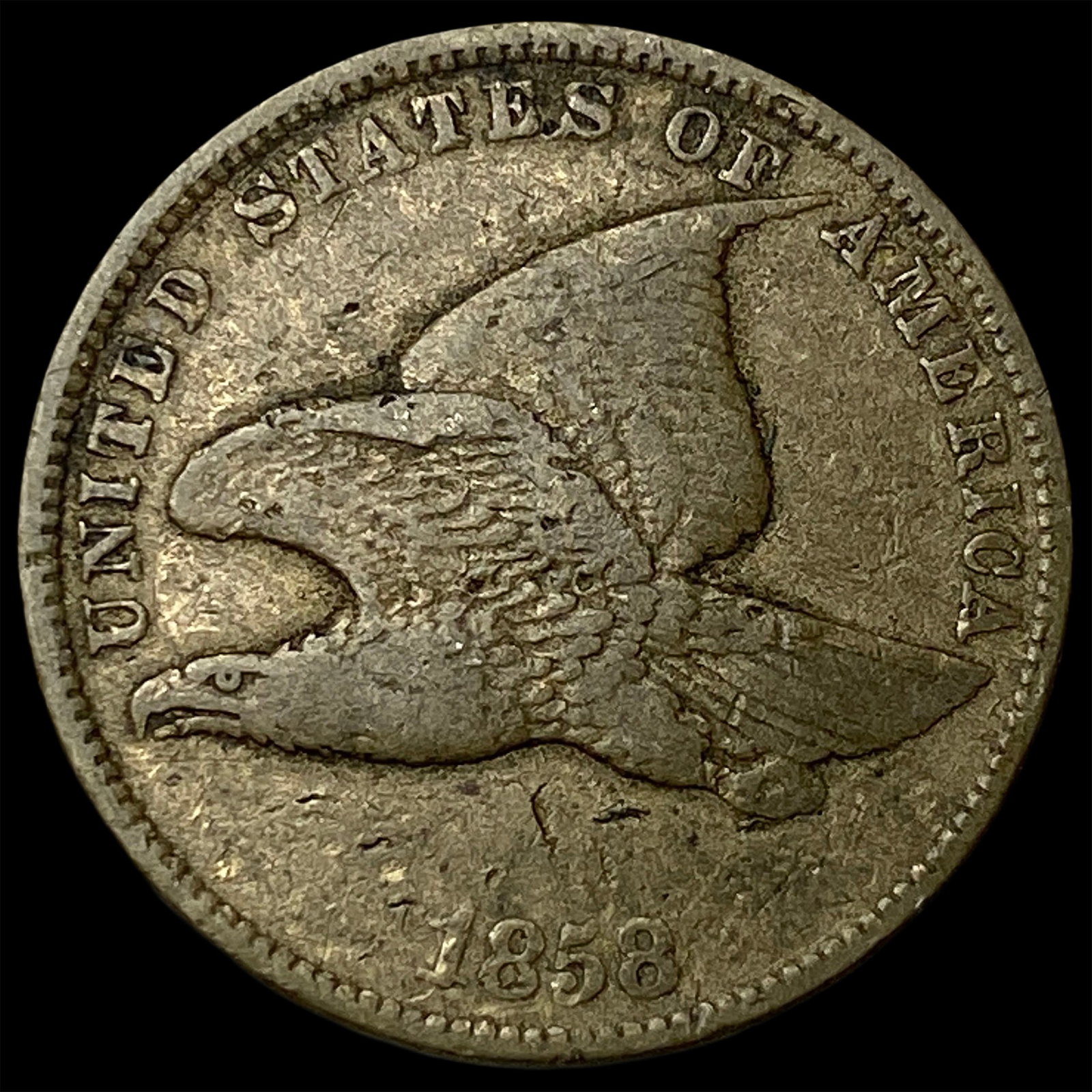 1858 Flying Eagle Cent ABOUT UNCIRCULATED: 1858 Flying Eagle Cent ABOUT UNCIRCULATED