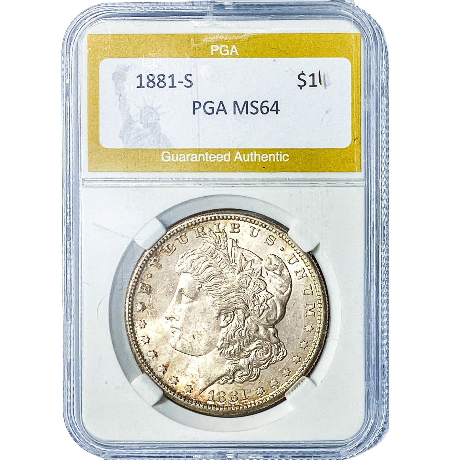 1881-S Morgan Silver Dollar PGA MS64: 1881-S Morgan Silver Dollar PGA MS64