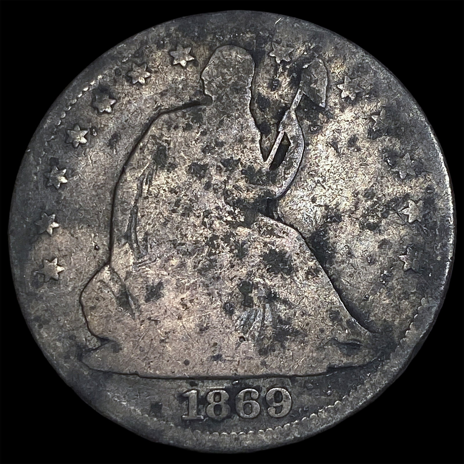 1869 Silver Seated Liberty Half Dollar HIGH GRADE: 1869 Silver Seated Liberty Half Dollar HIGH GRADE