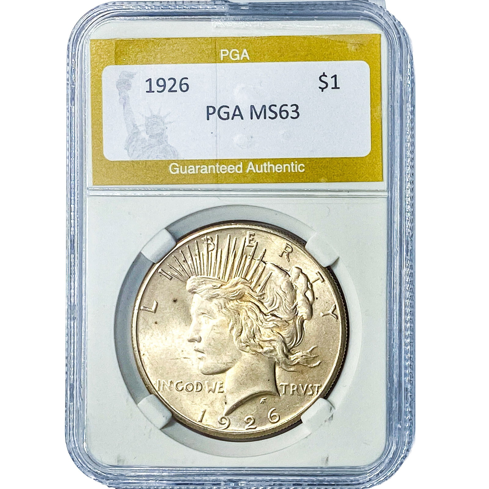 1926 Silver Peace Dollar PGA MS63: 1926 Silver Peace Dollar PGA MS63