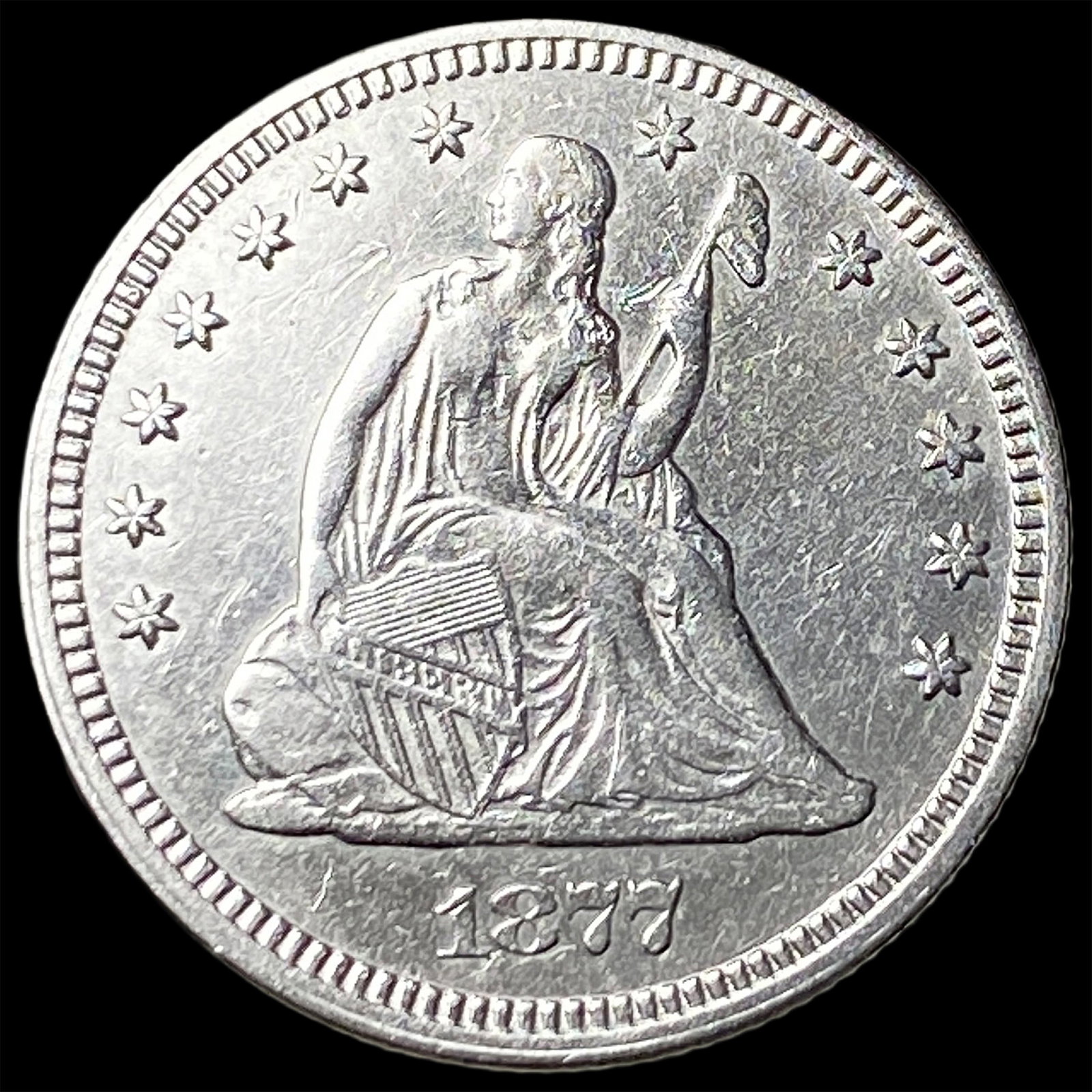 1877 Seated Liberty Quarter CLOSELY UNCIRCULATED (1 of 2)