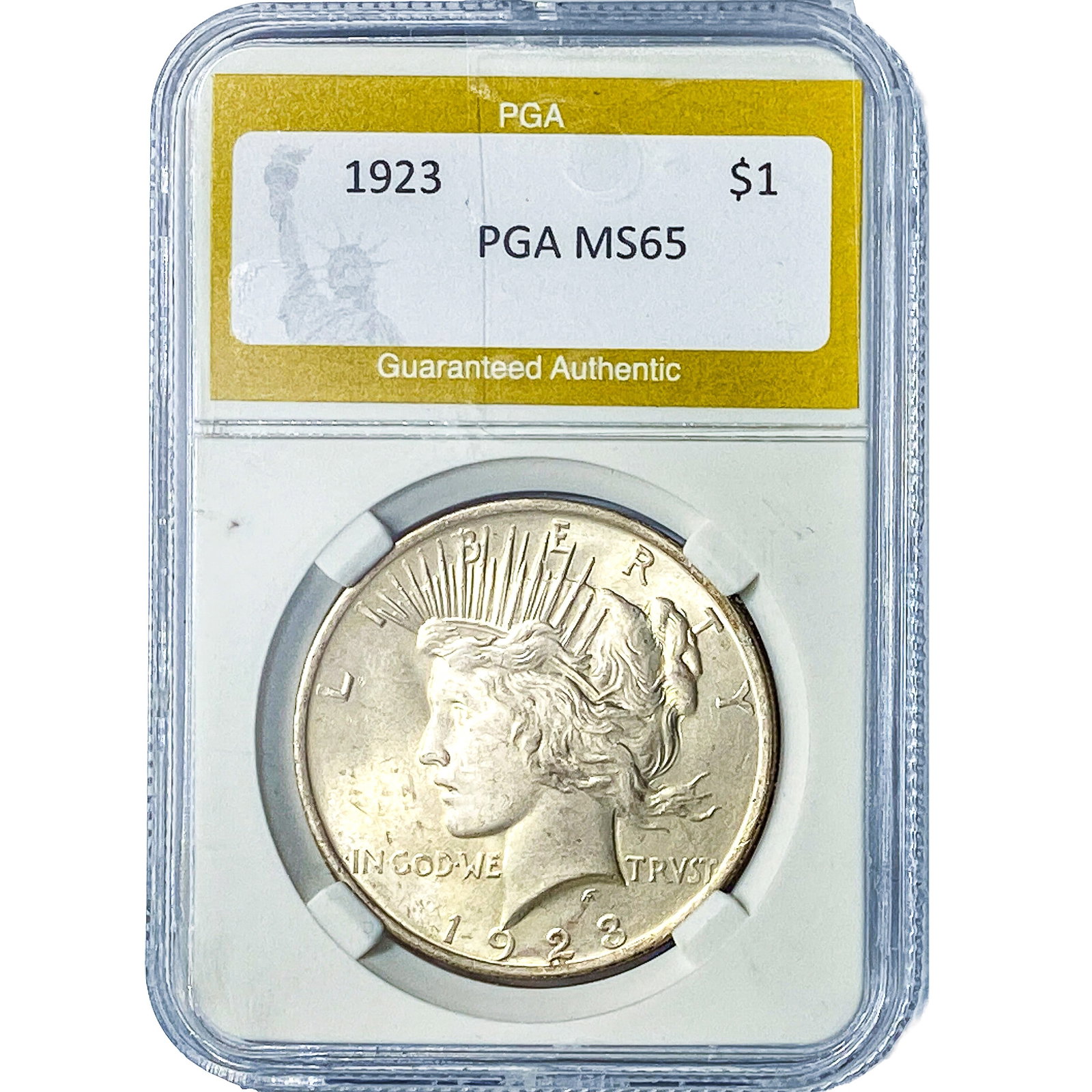 1923 Silver Peace Dollar PGA MS65: 1923 Silver Peace Dollar PGA MS65