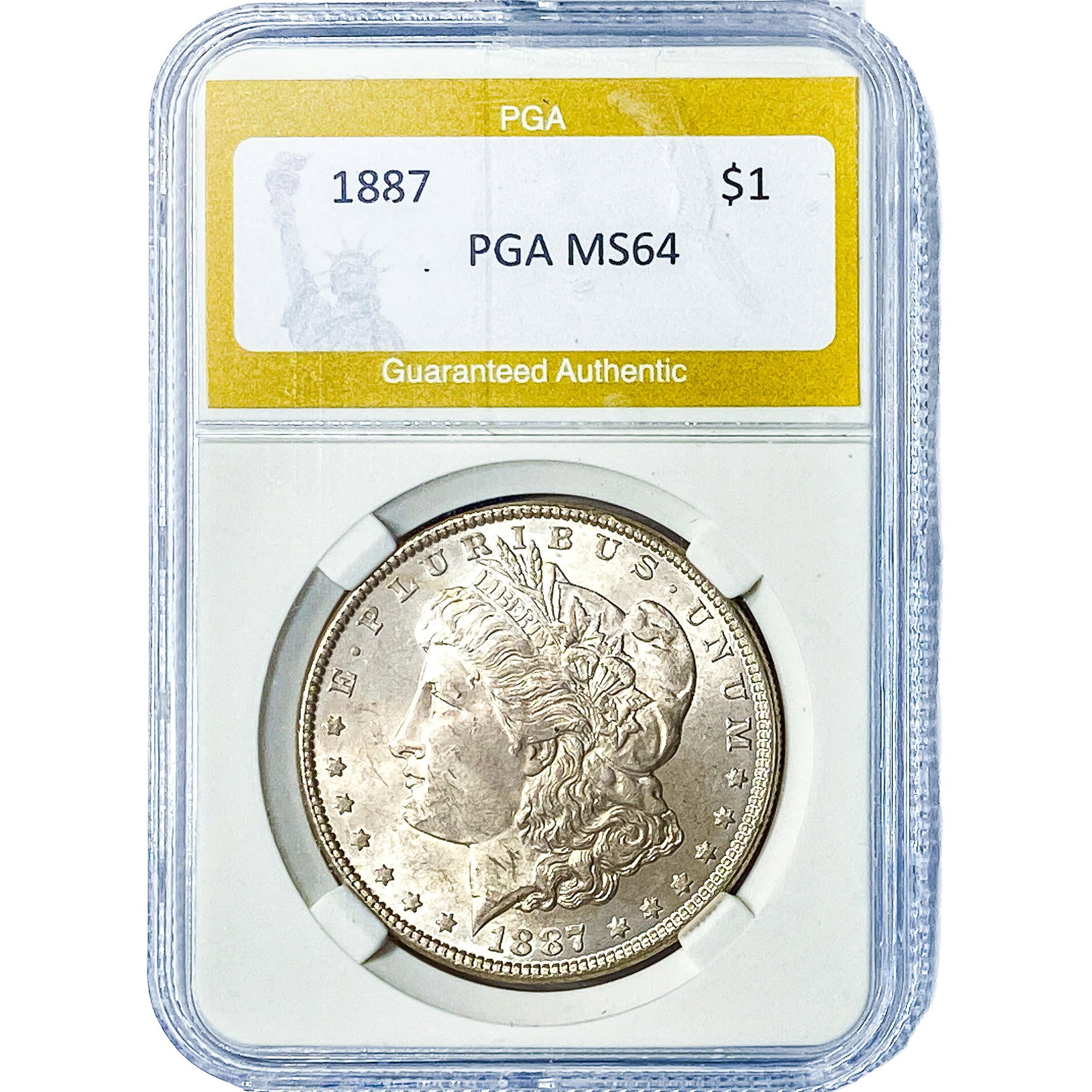1887 Morgan Silver Dollar PGA MS64: 1887 Morgan Silver Dollar PGA MS64