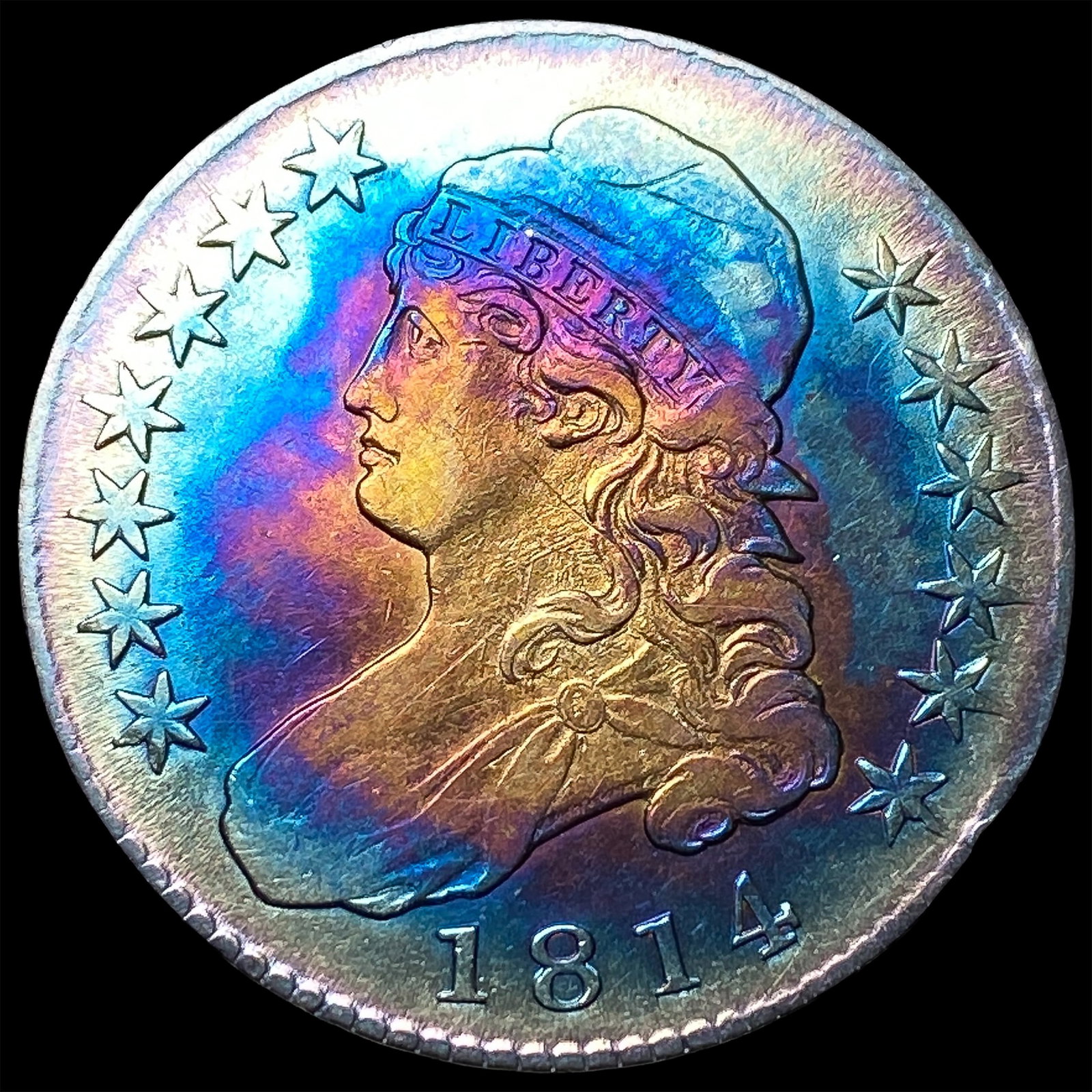 1814 Toned Capped Bust Half Dollar CLOSELY UNCIRCULATED (1 of 2)