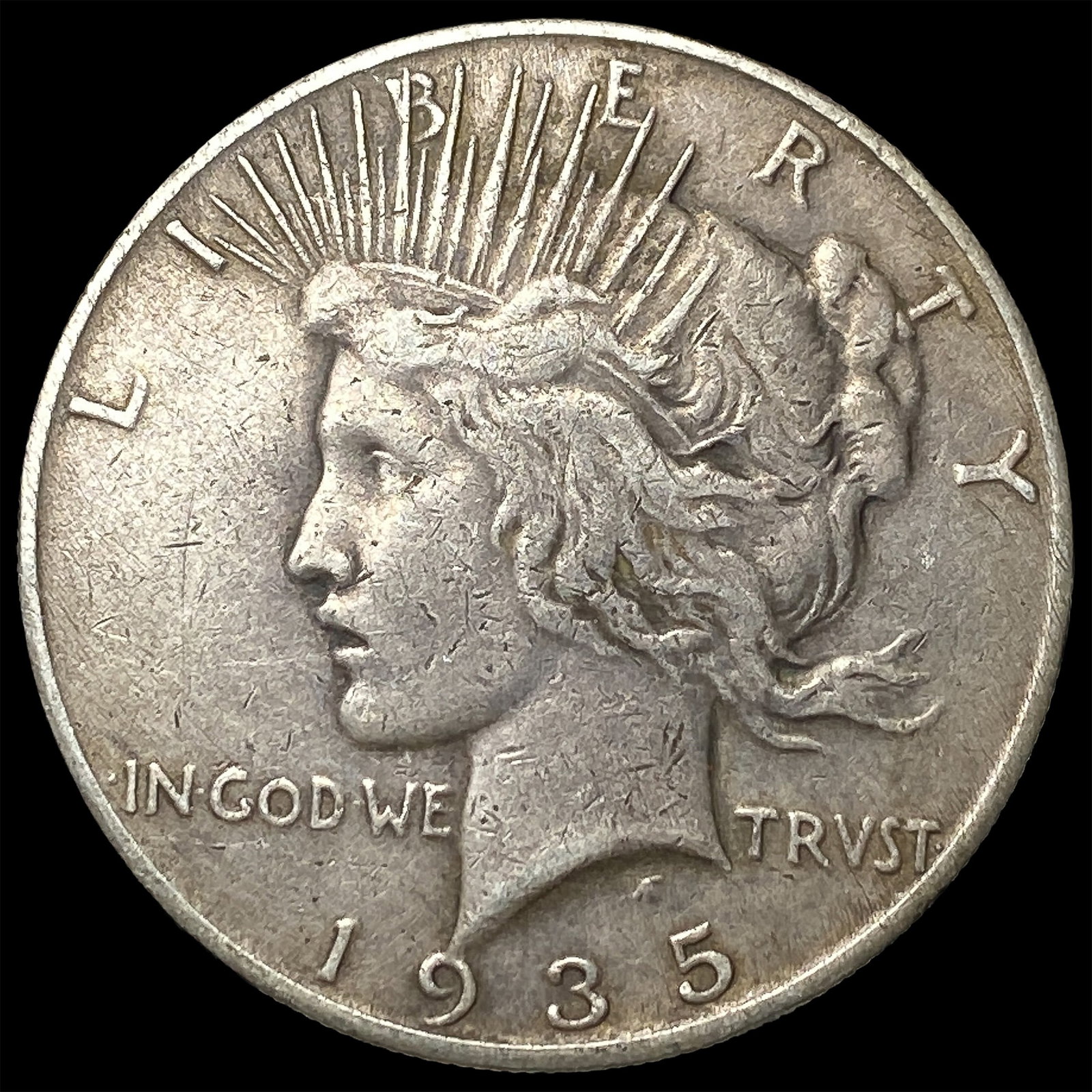 1935-S Silver Peace Dollar ABOUT UNCIRCULATED: 1935-S Silver Peace Dollar ABOUT UNCIRCULATED