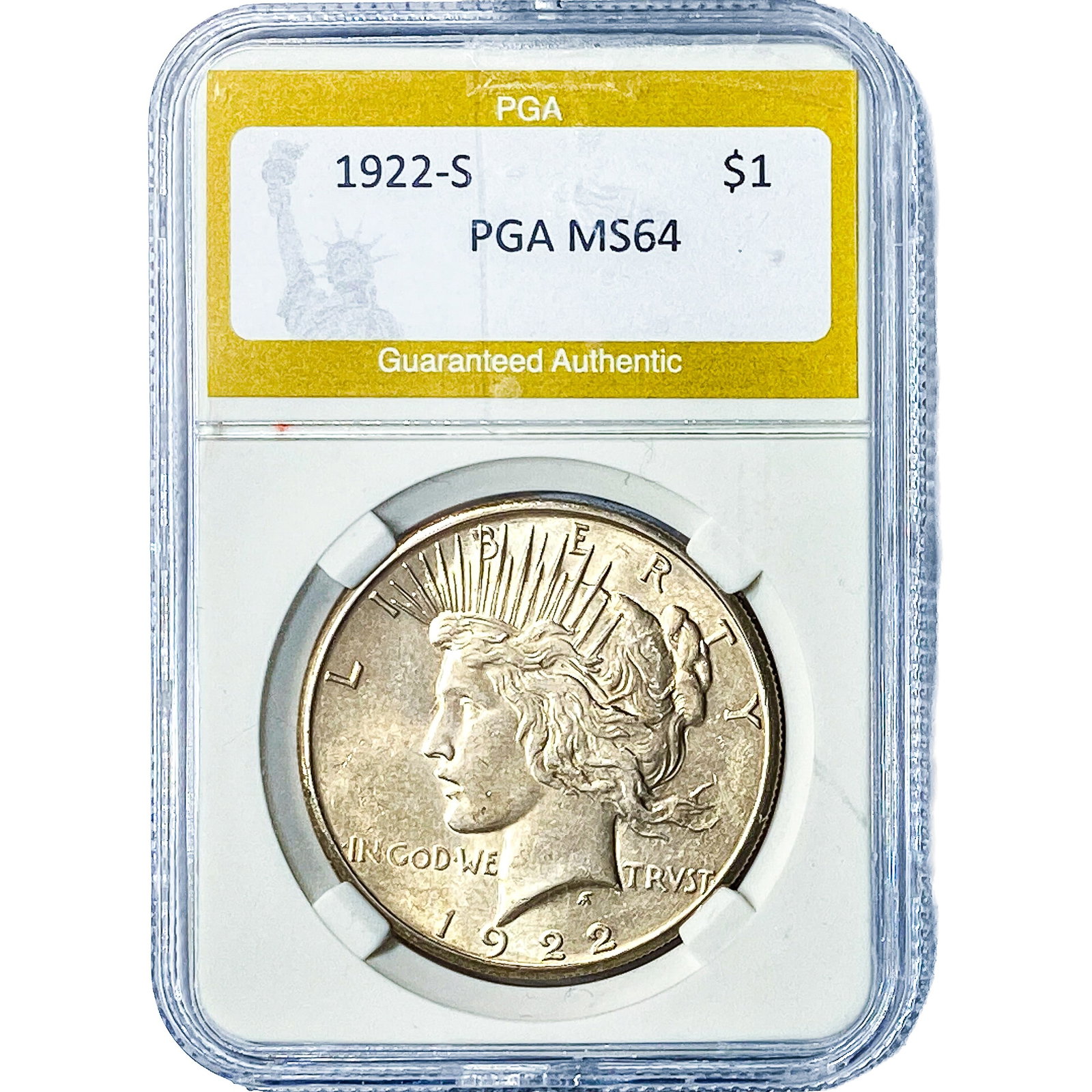 1922-S Silver Peace Dollar PGA MS64 (1 of 2)