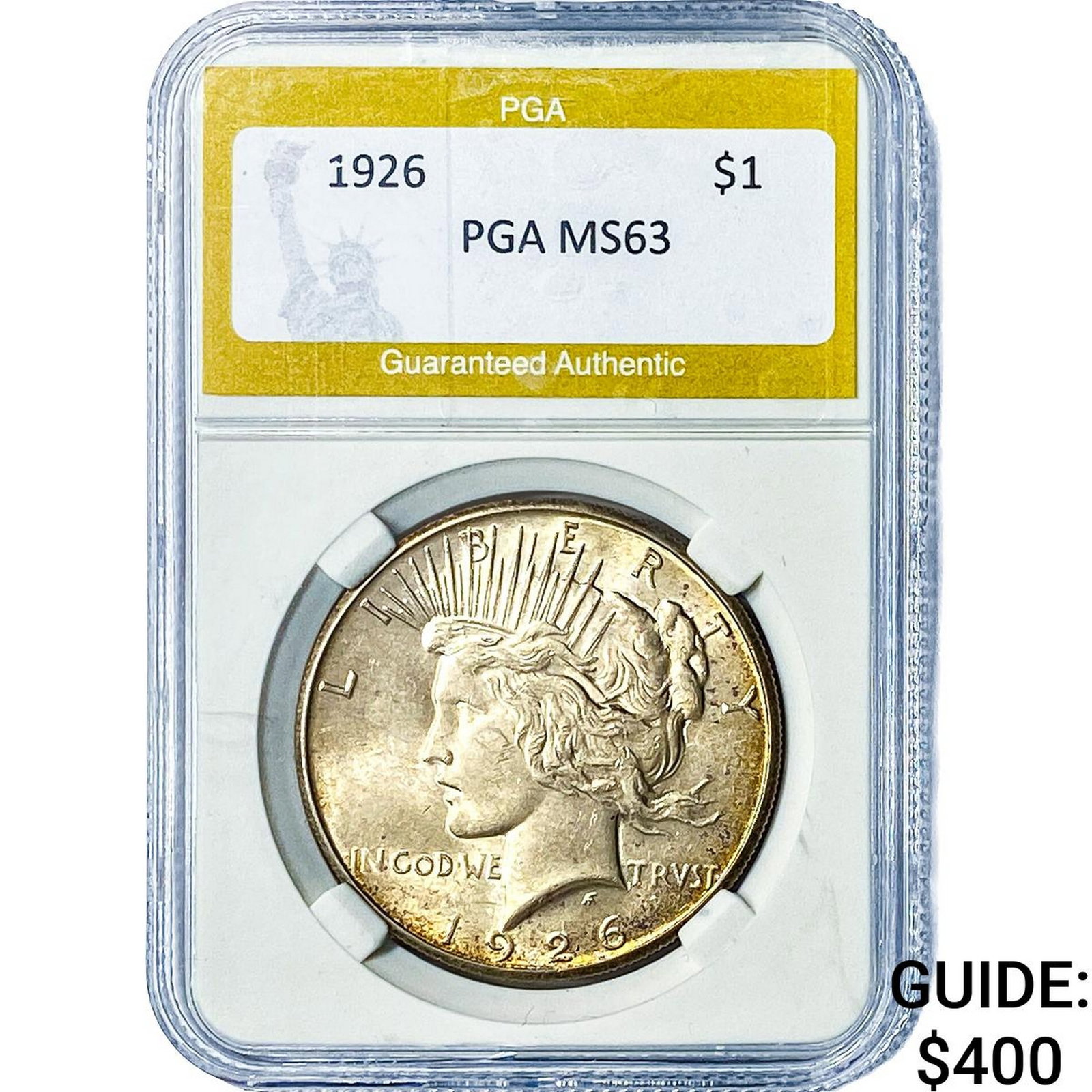 1926 Silver Peace Dollar PGA MS63: 1926 Silver Peace Dollar PGA MS63