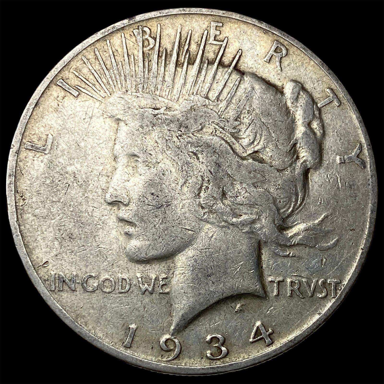 1934-D Silver Peace Dollar ABOUT UNCIRCULATED: 1934-D Silver Peace Dollar ABOUT UNCIRCULATED