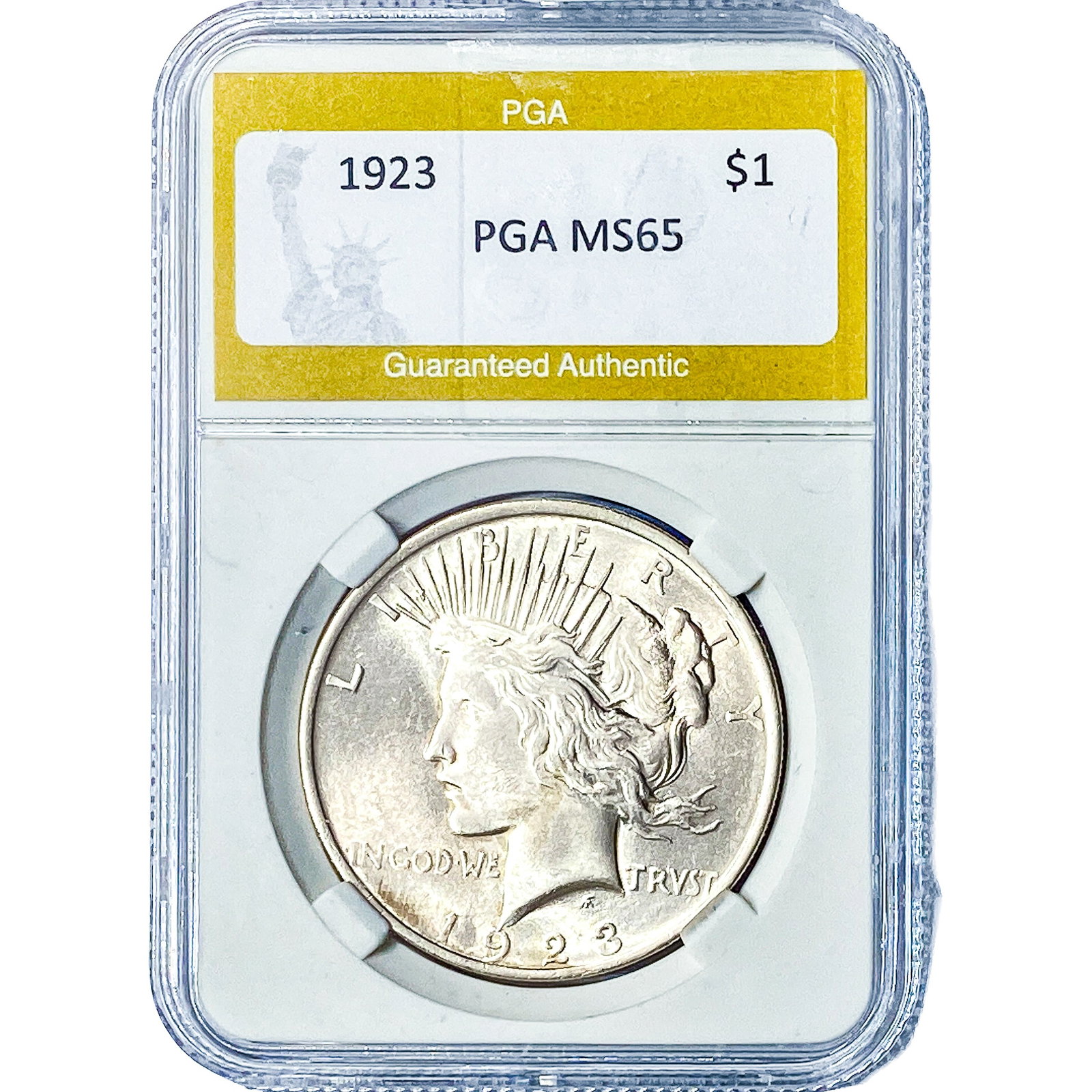 1923 Silver Peace Dollar PGA MS65: 1923 Silver Peace Dollar PGA MS65
