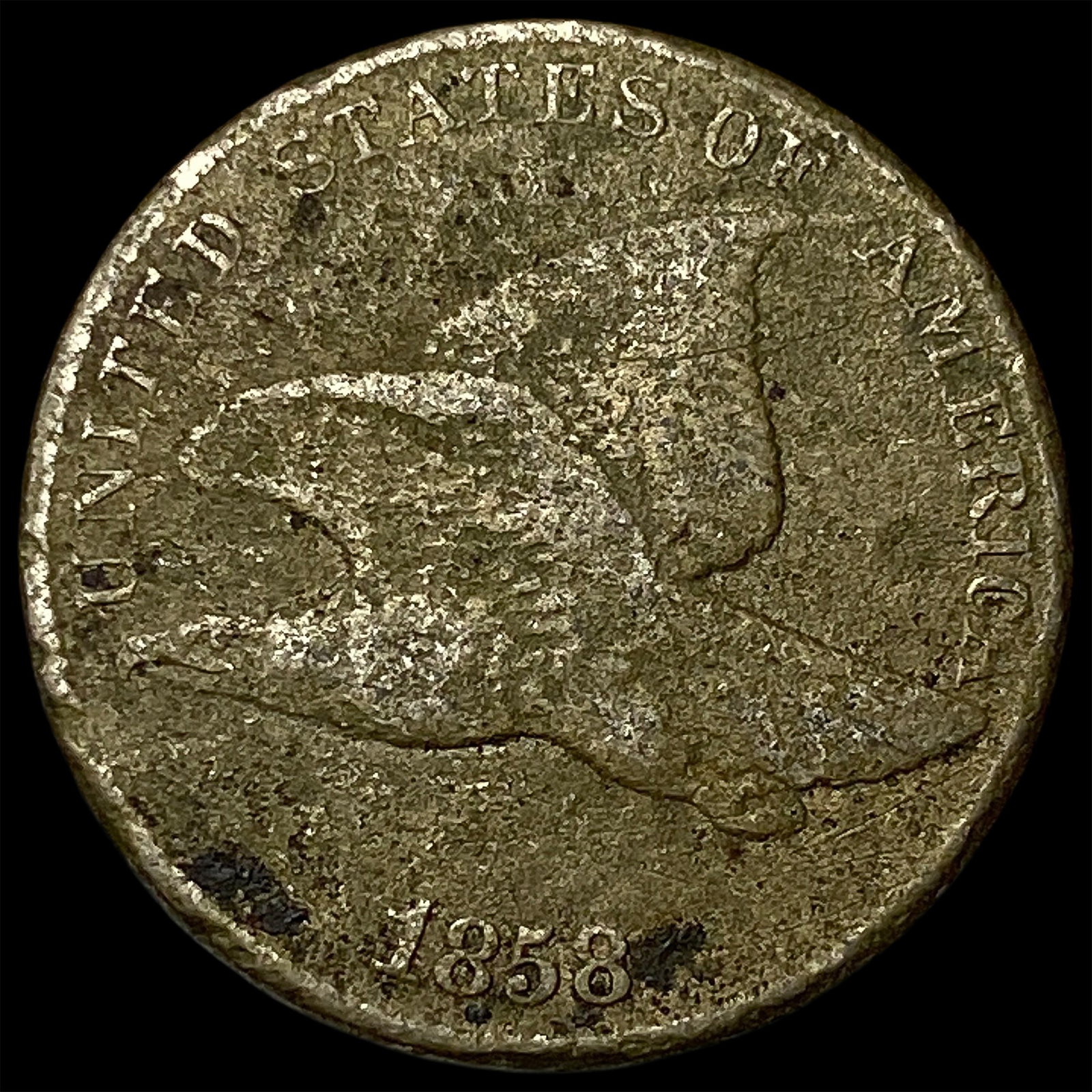 1858 Copper-Nickel Flying Eagle Cent NICELY CIRCULATED: 1858 Copper-Nickel Flying Eagle Cent NICELY CIRCULATED