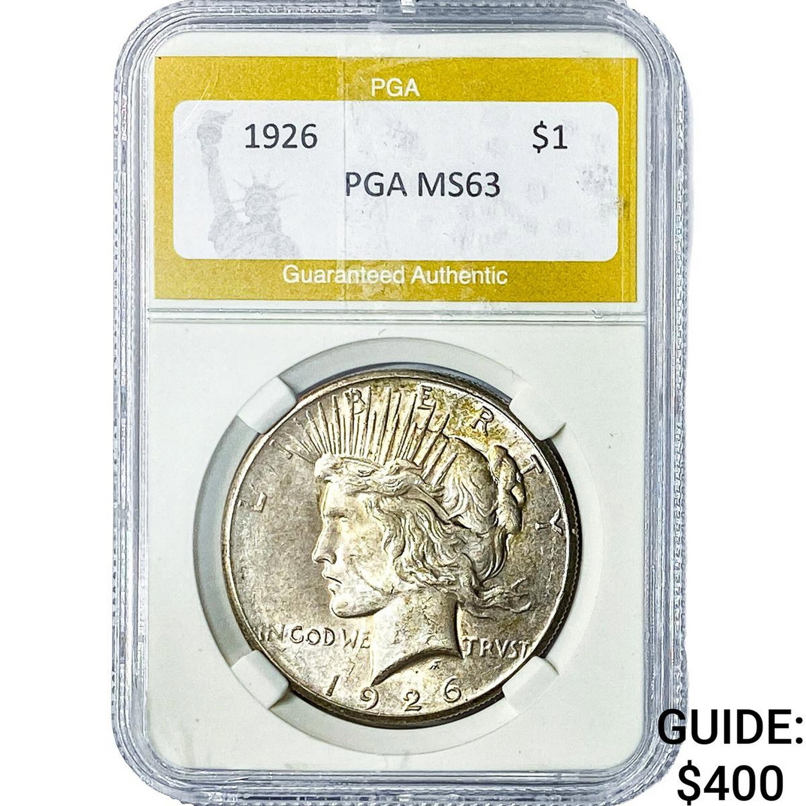 1926 Silver Peace Dollar PGA MS63: 1926 Silver Peace Dollar PGA MS63