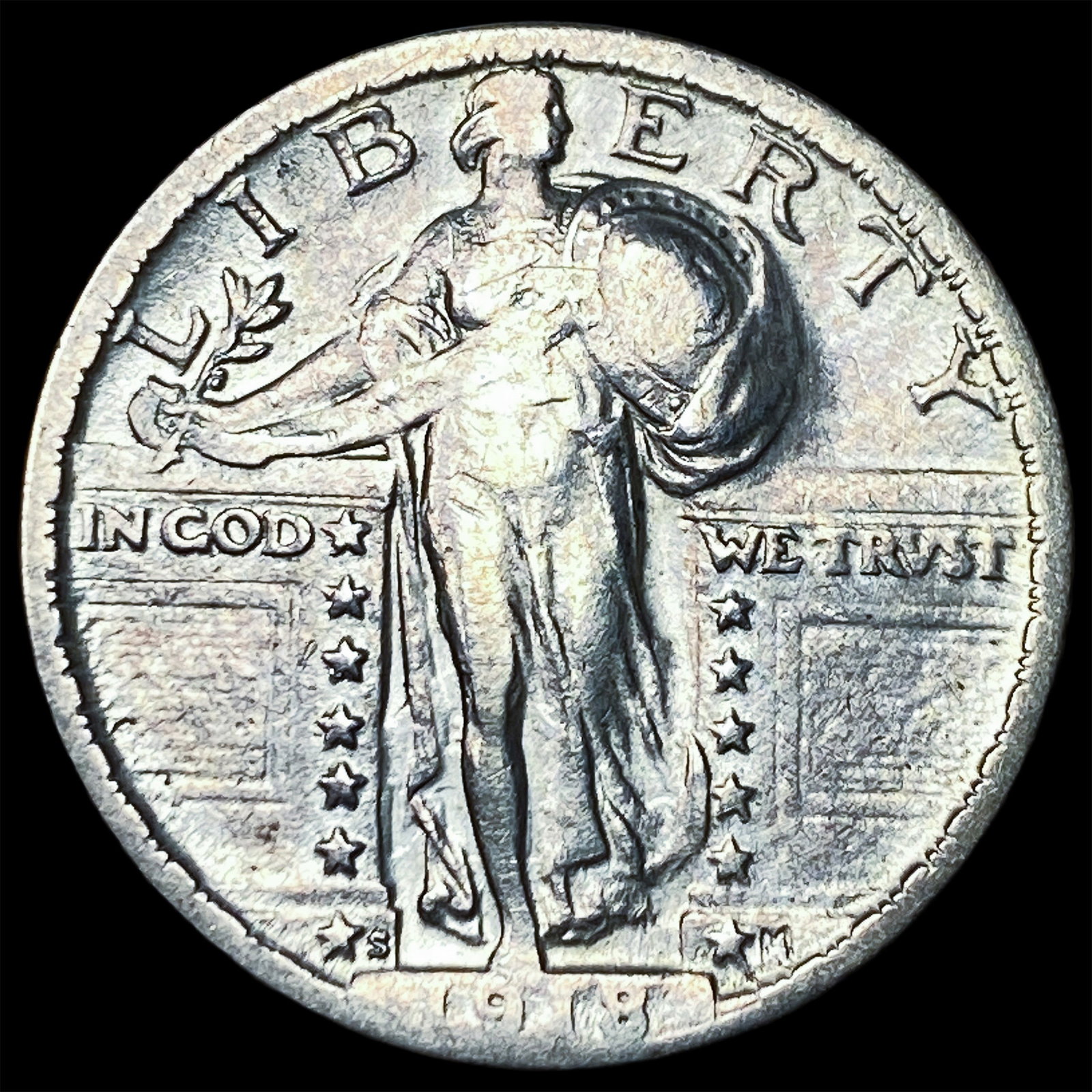 1918-S Silver Standing Liberty Quarter NEARLY UNCIRCULATED (1 of 2)