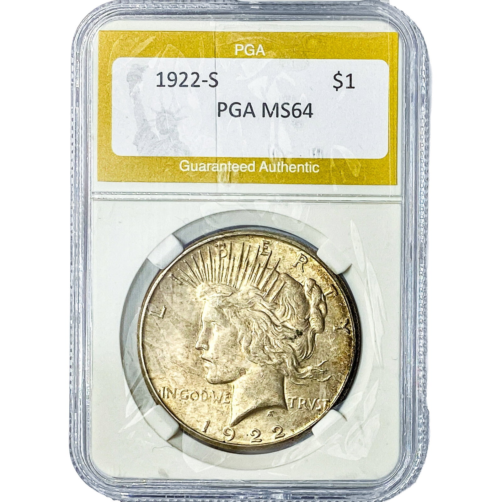 1922-S Silver Peace Dollar PGA MS64 (1 of 2)