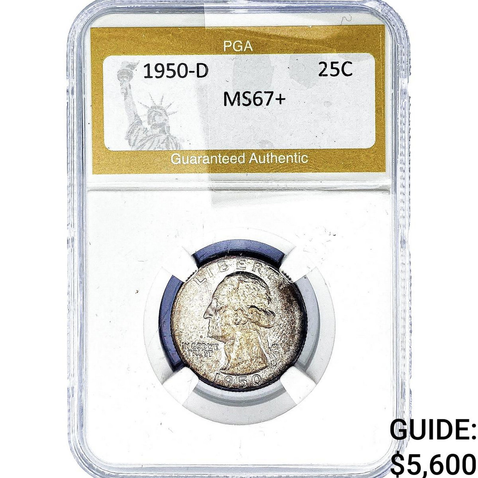 1950-D Washington Silver Quarter PGA MS67+: 1950-D Washington Silver Quarter PGA MS67+