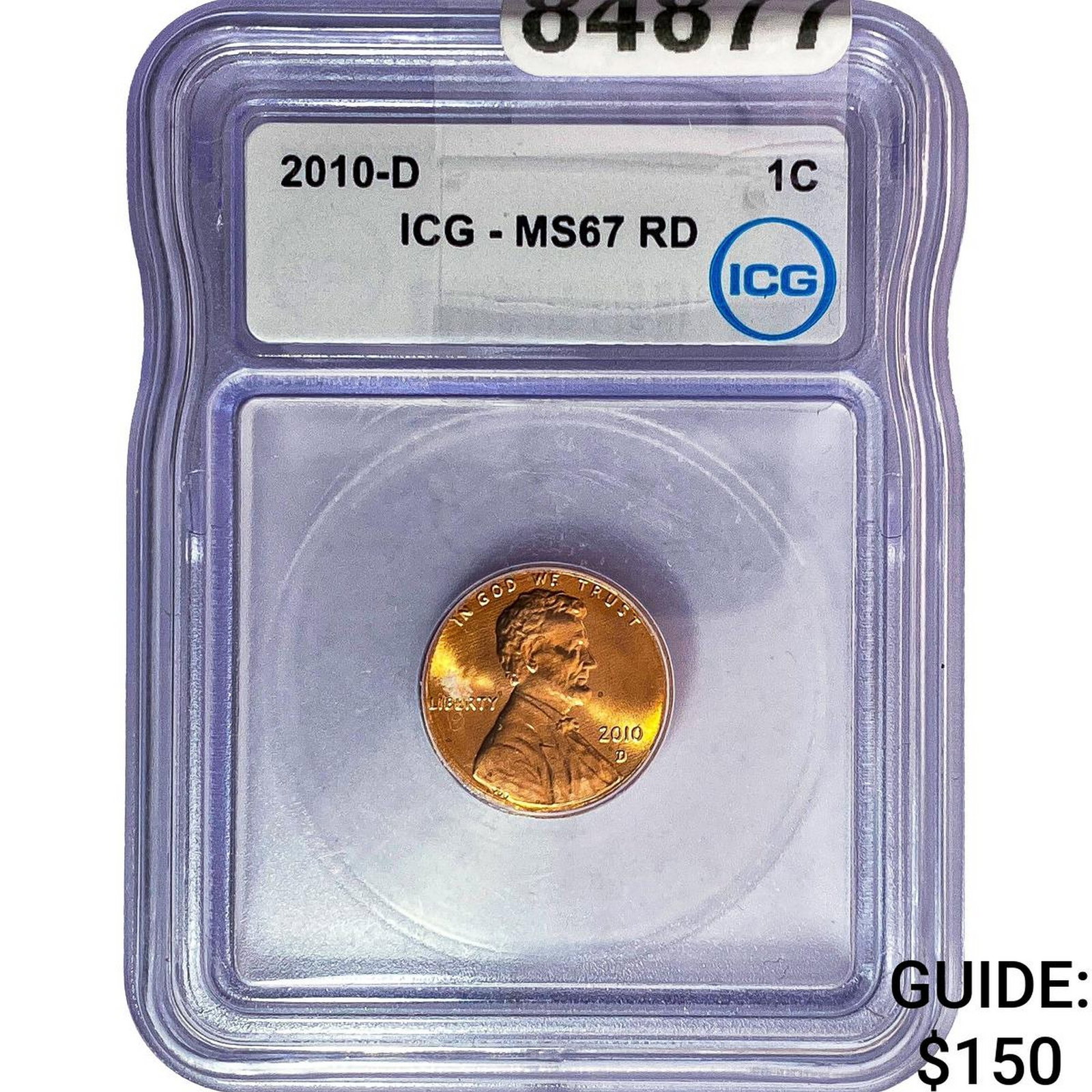 2010-D Lincoln Shield Penny ICG MS67 RD: 2010-D Lincoln Shield Penny ICG MS67 RD
