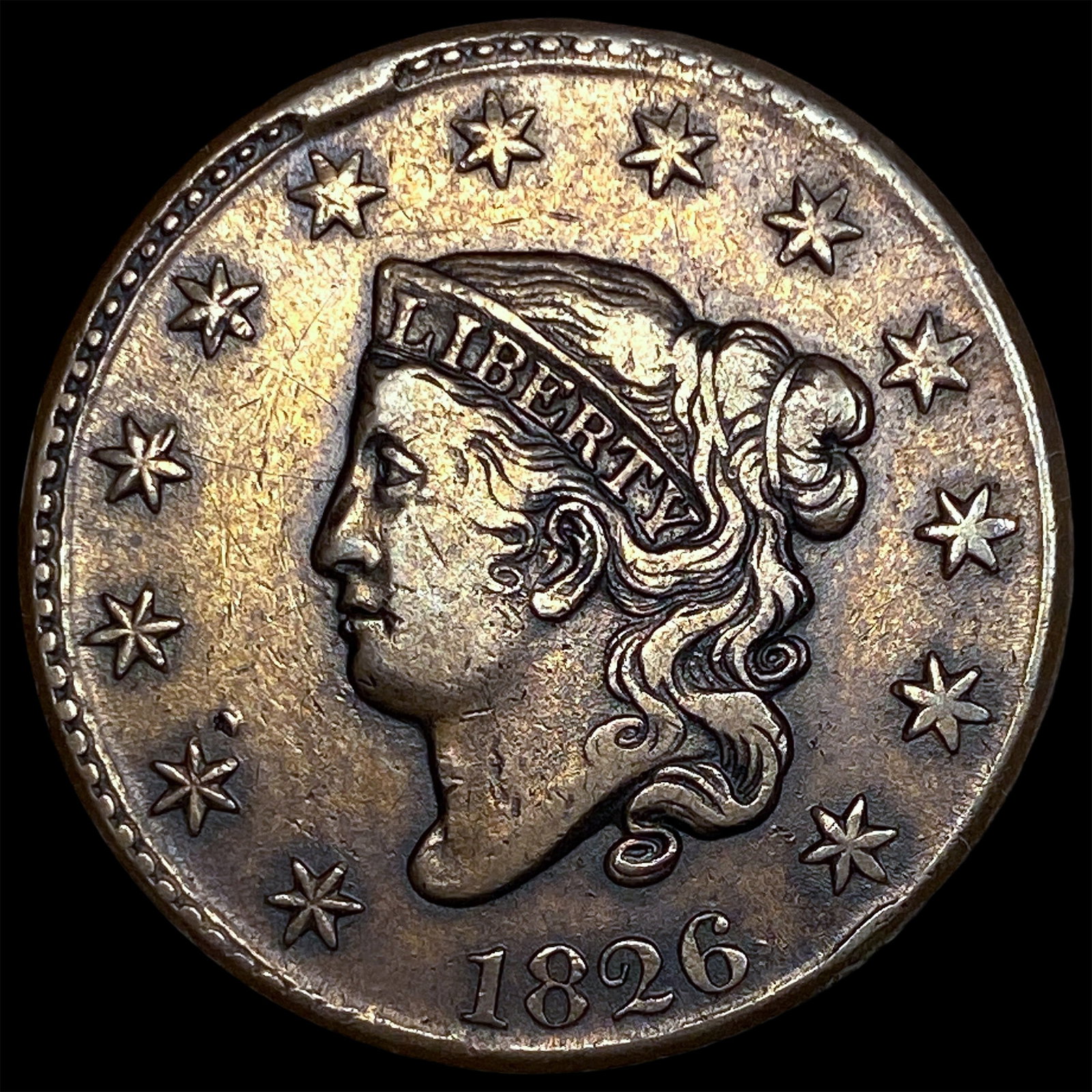1826 Coronet Head Large Cent NEARLY UNCIRCULATED: 1826 Coronet Head Large Cent NEARLY UNCIRCULATED