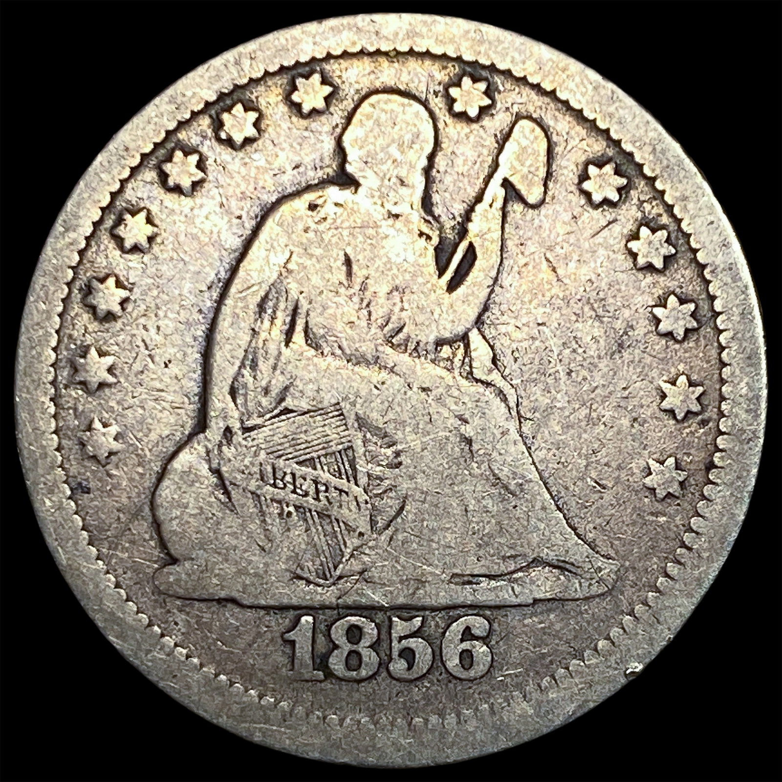 1856 Seated Liberty Quarter NICELY CIRCULATED: 1856 Seated Liberty Quarter NICELY CIRCULATED