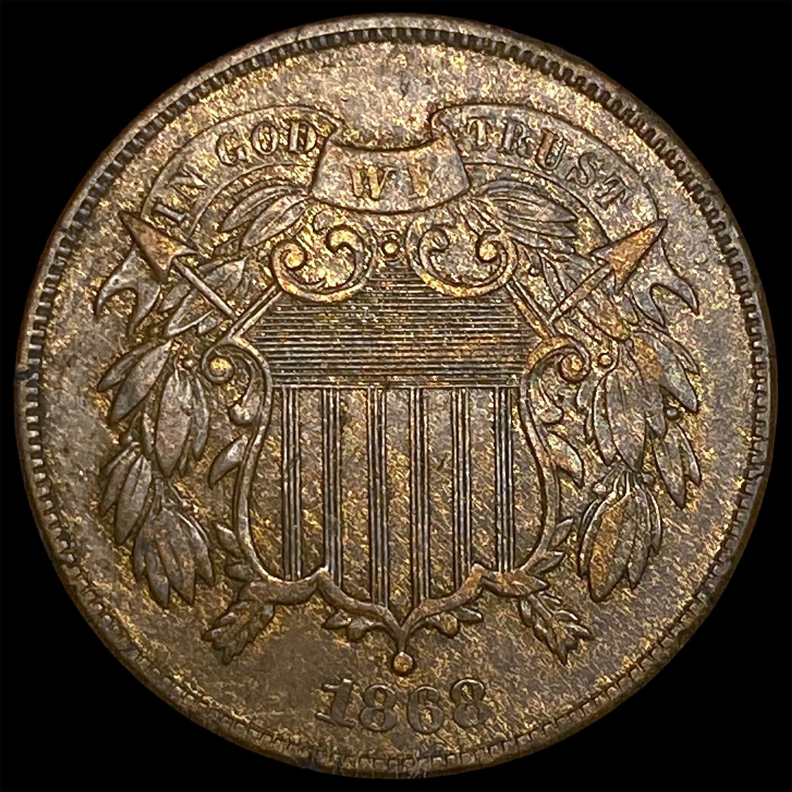 1868 Two-Cent Piece NEARLY UNCIRCULATED (1 of 2)