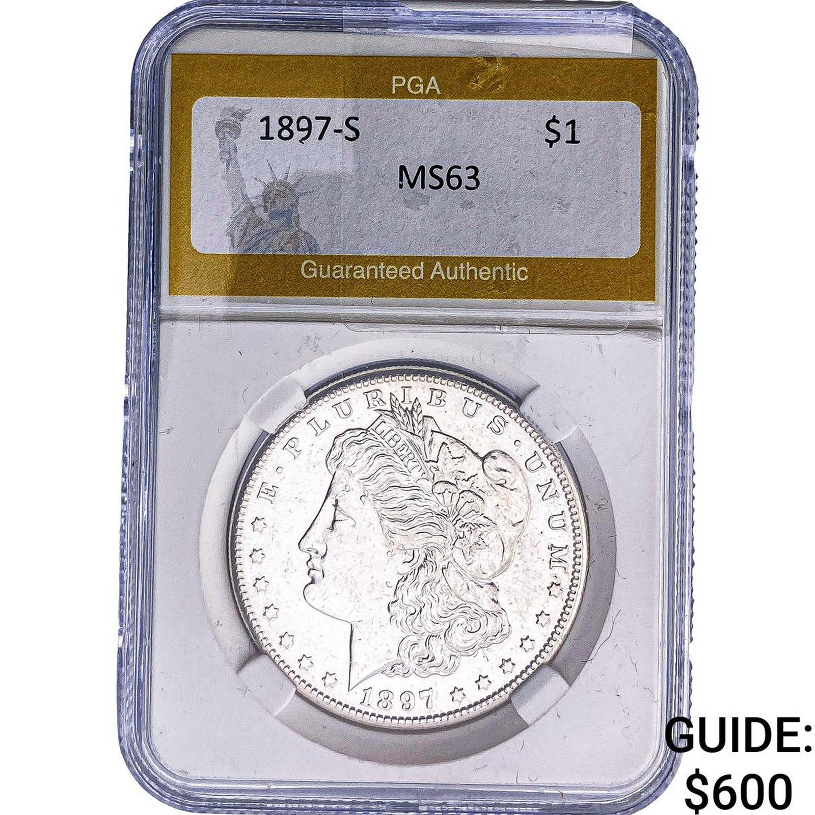 1897-S Morgan Silver Dollar PGA MS63: 1897-S Morgan Silver Dollar PGA MS63