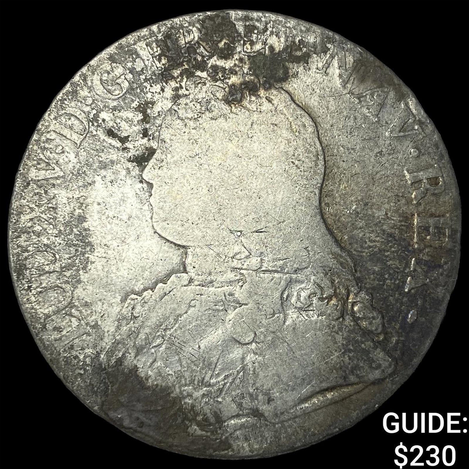 1715-1774 France Louis XV Silver Ecu: 1715-1774 France Louis XV Silver Ecu