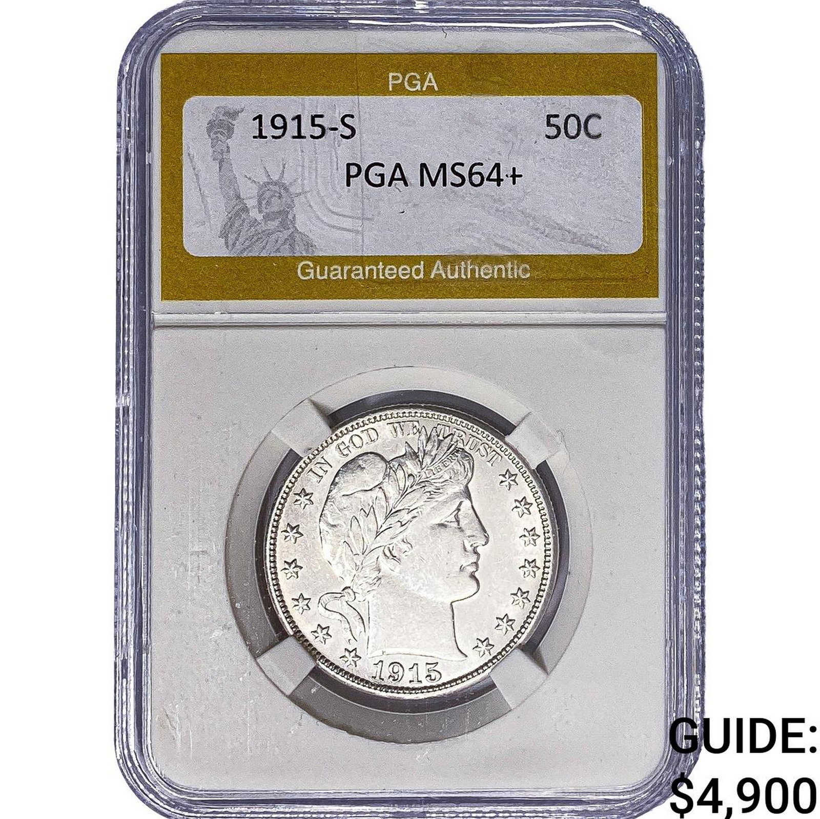 1915-S Barber Half Dollar PGA MS64+ (1 of 2)