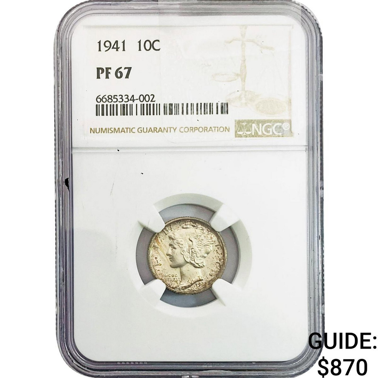1941 Mercury Silver Dime NGC PF67: 1941 Mercury Silver Dime NGC PF67