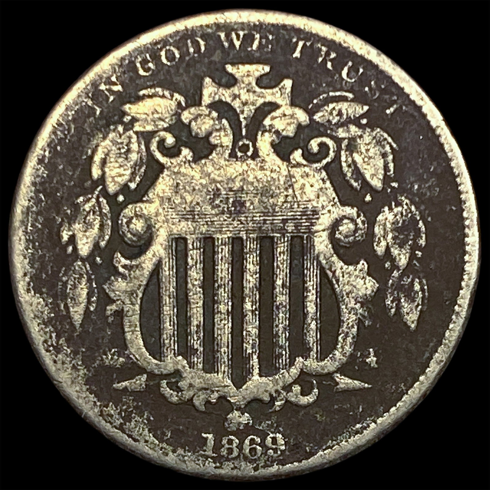 1869 Shield Nickel NICELY CIRCULATED (1 of 2)
