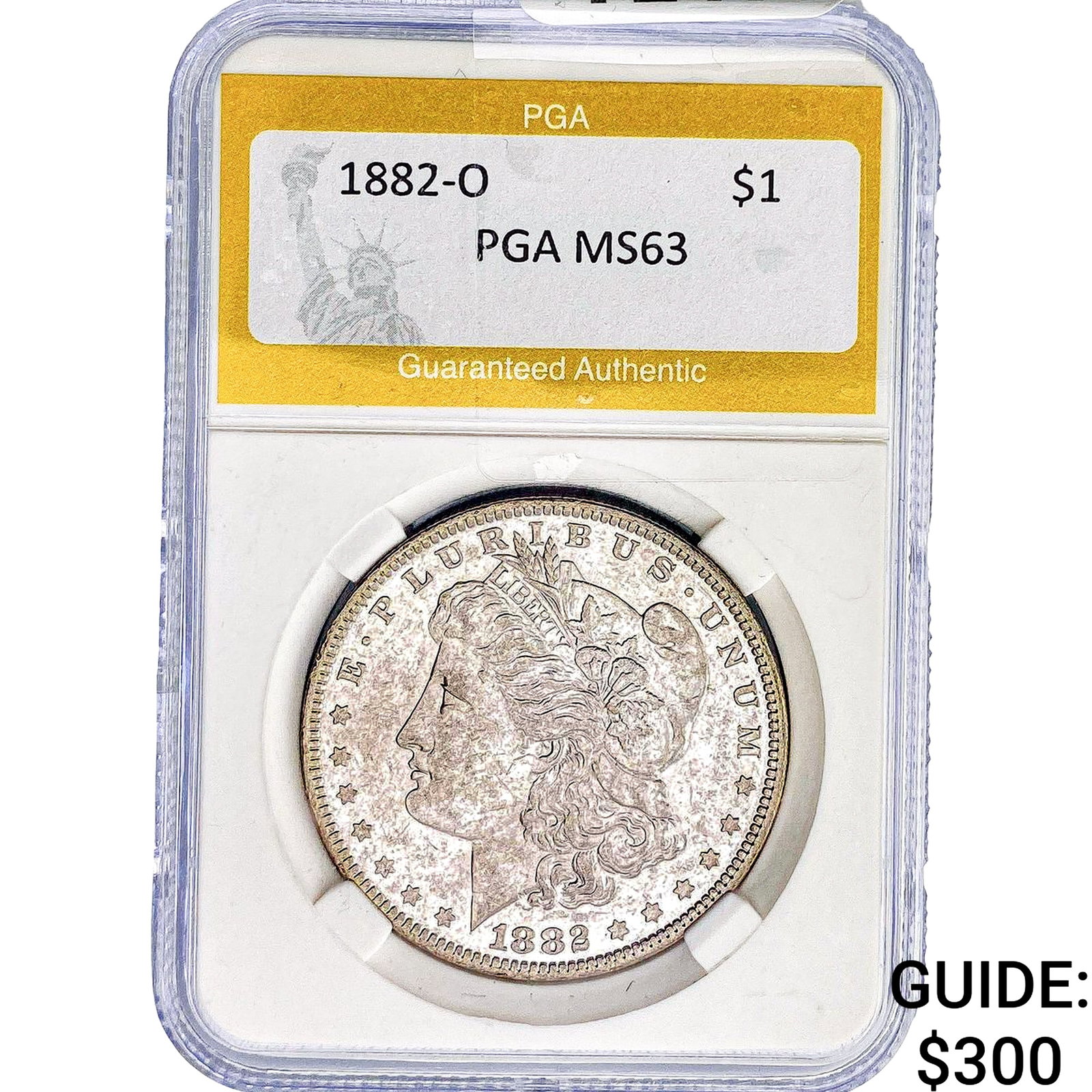 1882-O Morgan Silver Dollar PGA MS63: 1882-O Morgan Silver Dollar PGA MS63