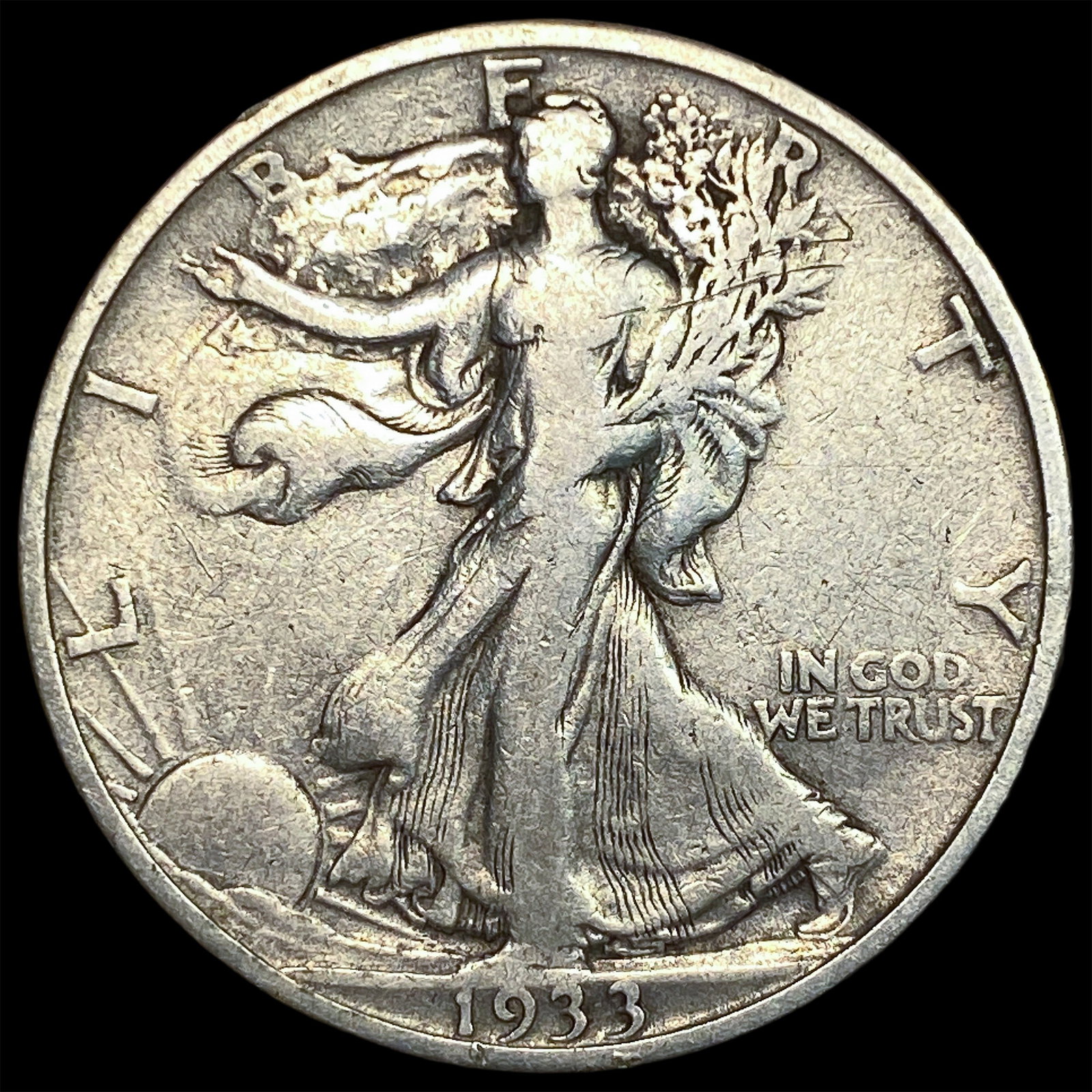 1933-S Walking Liberty Half Dollar LIGHTLY CIRCULATED: 1933-S Walking Liberty Half Dollar LIGHTLY CIRCULATED