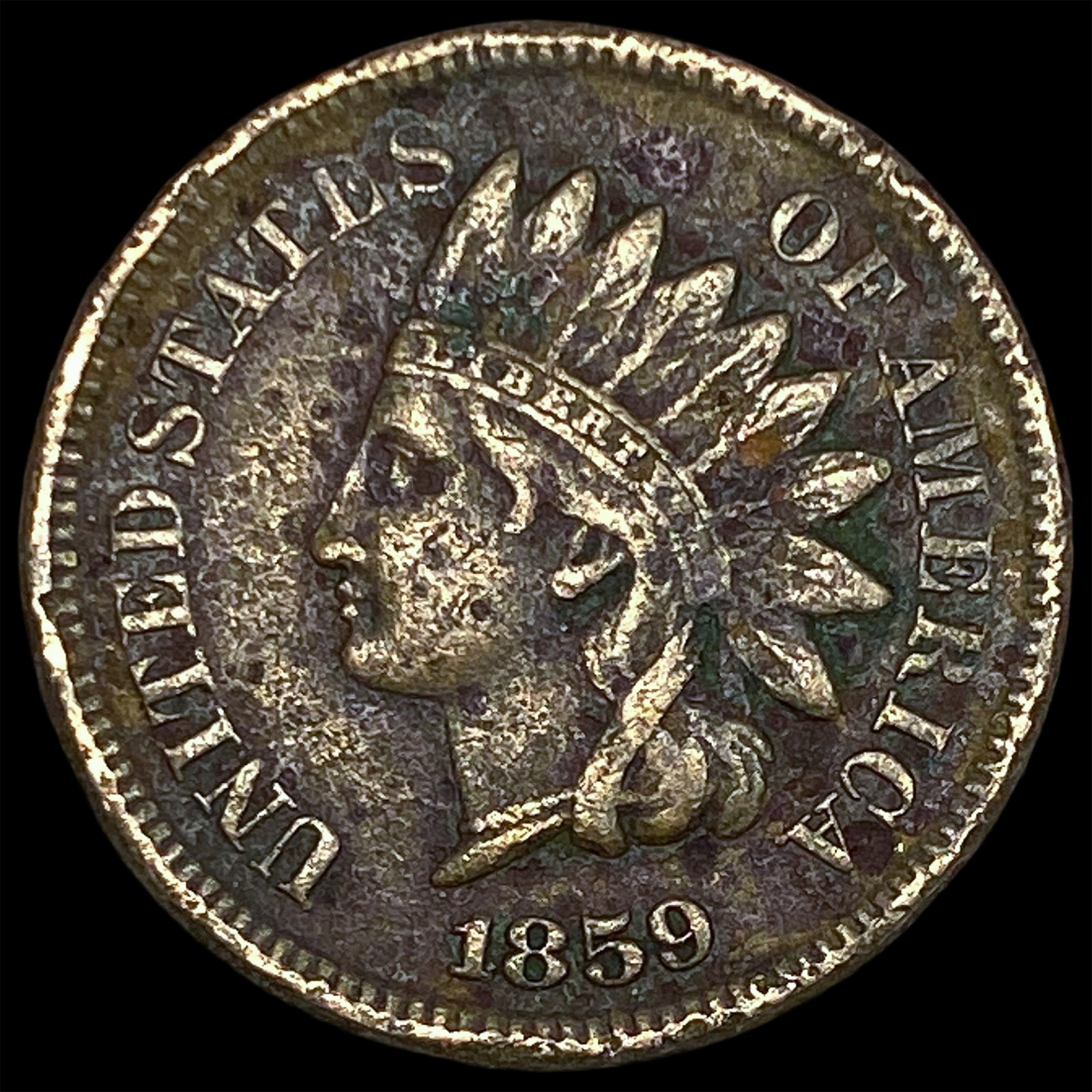 1859 Copper-Nickel Indian Head Cent NEARLY UNCIRCULATED: 1859 Copper-Nickel Indian Head Cent NEARLY UNCIRCULATED