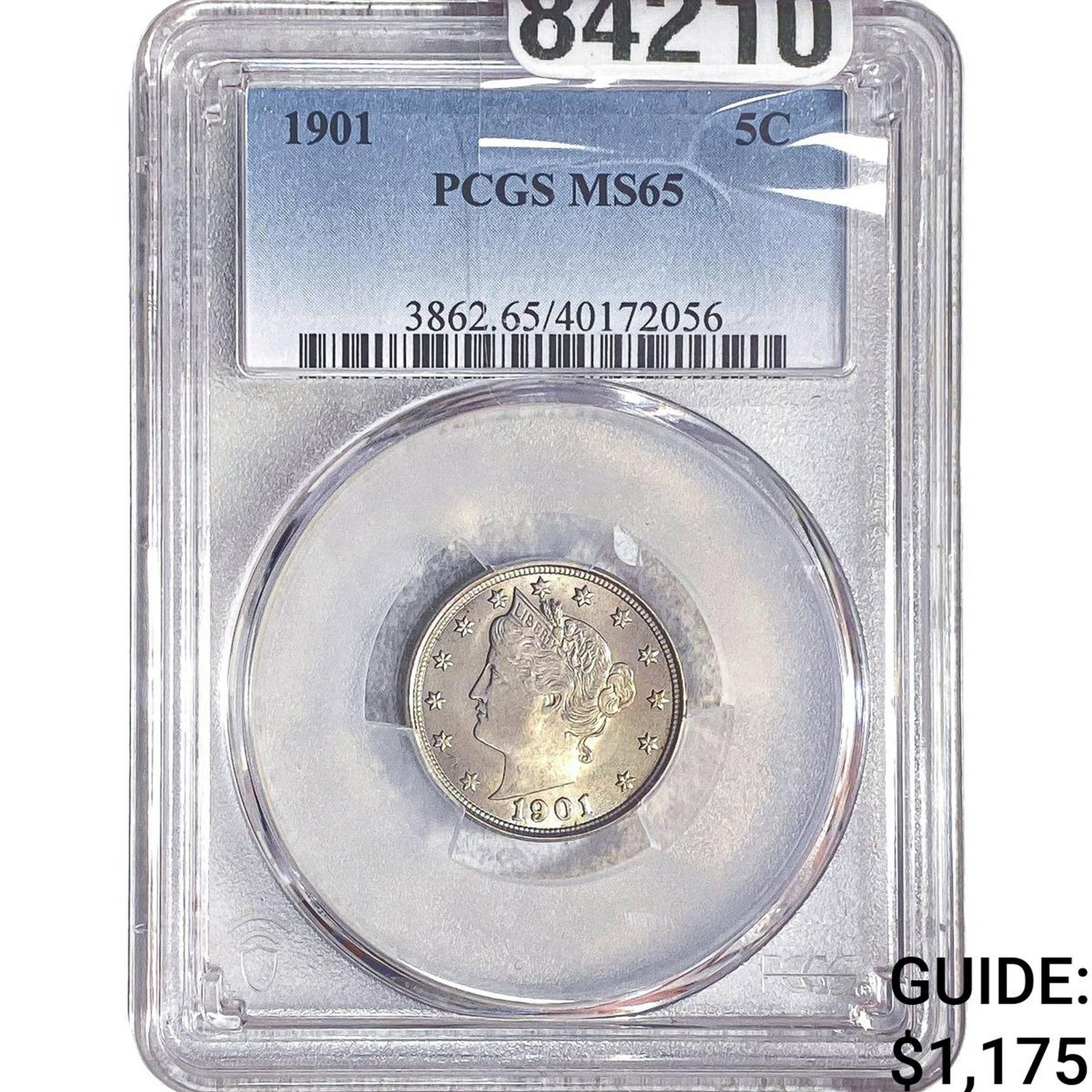 1901 Liberty Victory Nickel PCGS MS65: 1901 Liberty Victory Nickel PCGS MS65