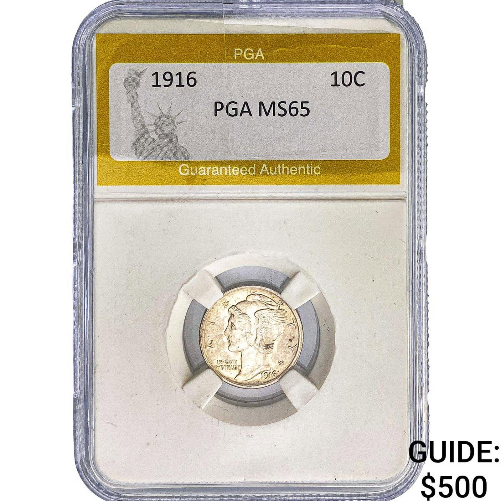 1916 Mercury Silver Dime PGA MS65: 1916 Mercury Silver Dime PGA MS65
