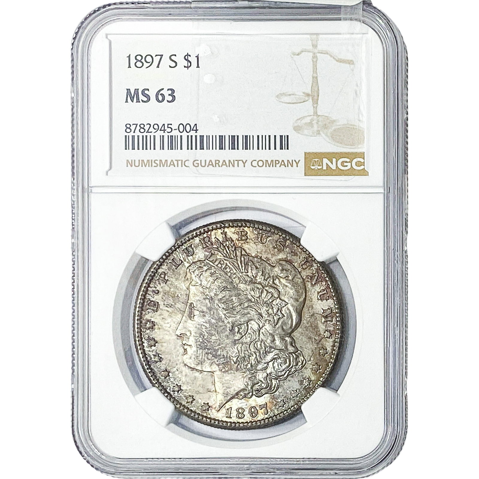1897-S Morgan Silver Dollar NGC MS63: 1897-S Morgan Silver Dollar NGC MS63