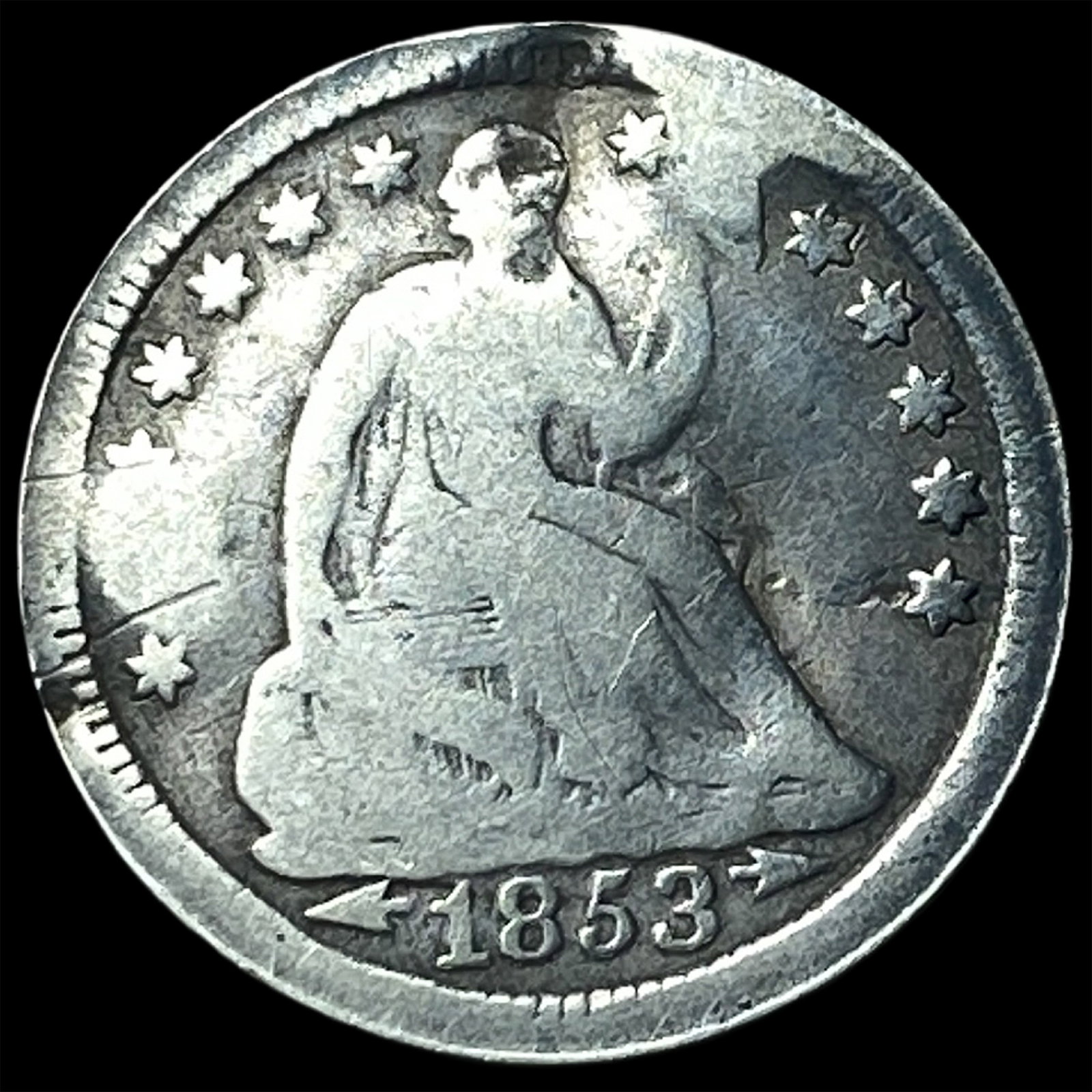 1853-O Seated Liberty Silver Half Dime HIGH GRADE: 1853-O Seated Liberty Silver Half Dime HIGH GRADE