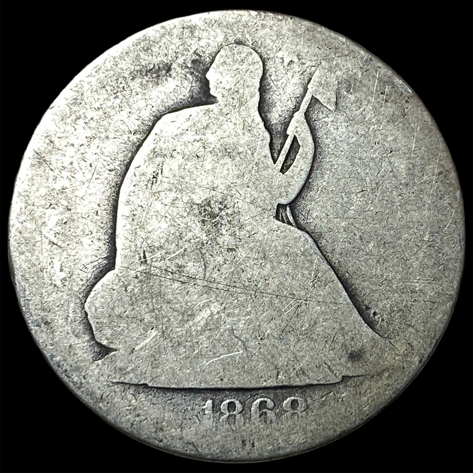 1868-S Silver Seated Liberty Half Dollar NICELY CIRCULATED: 1868-S Silver Seated Liberty Half Dollar NICELY CIRCULATED
