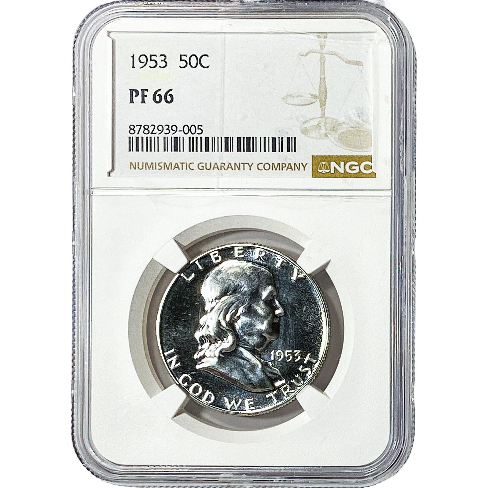 1953 Franklin Half Dollar NGC PF66: 1953 Franklin Half Dollar NGC PF66