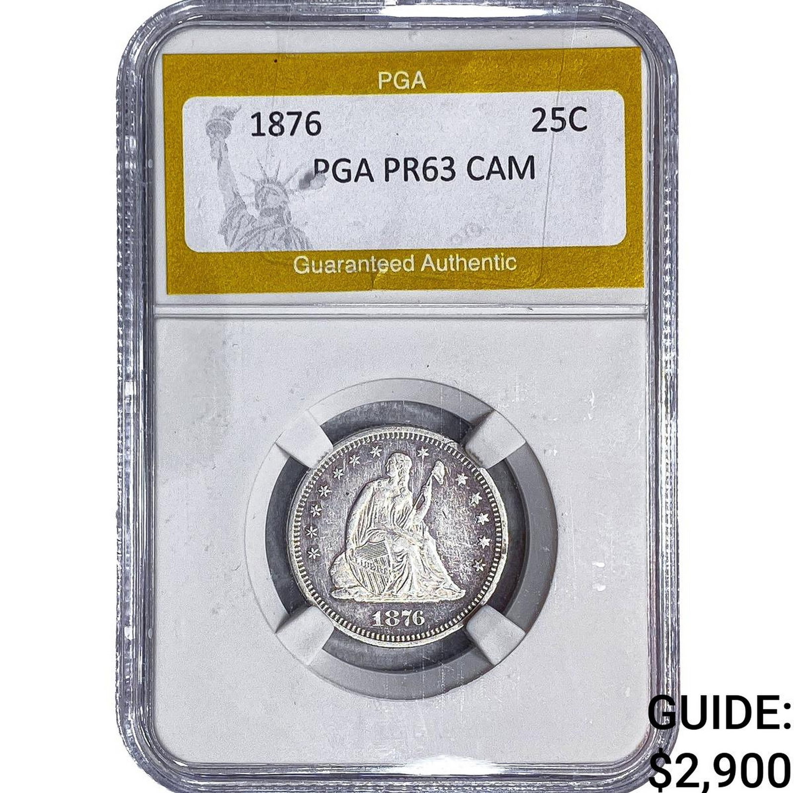1876 Seated Liberty Quarter PGA PR63 CAM (1 of 2)