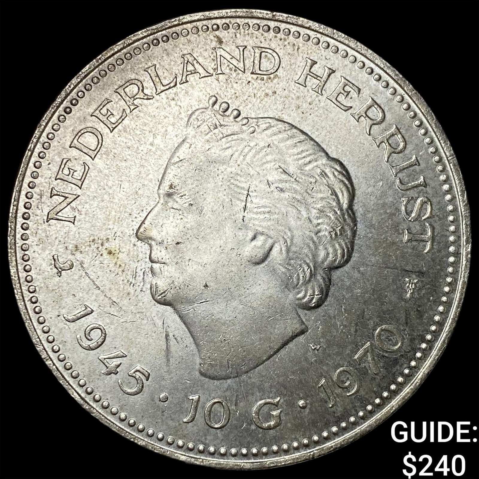 1970 Netherlands Silver 10 Gulden (1 of 2)