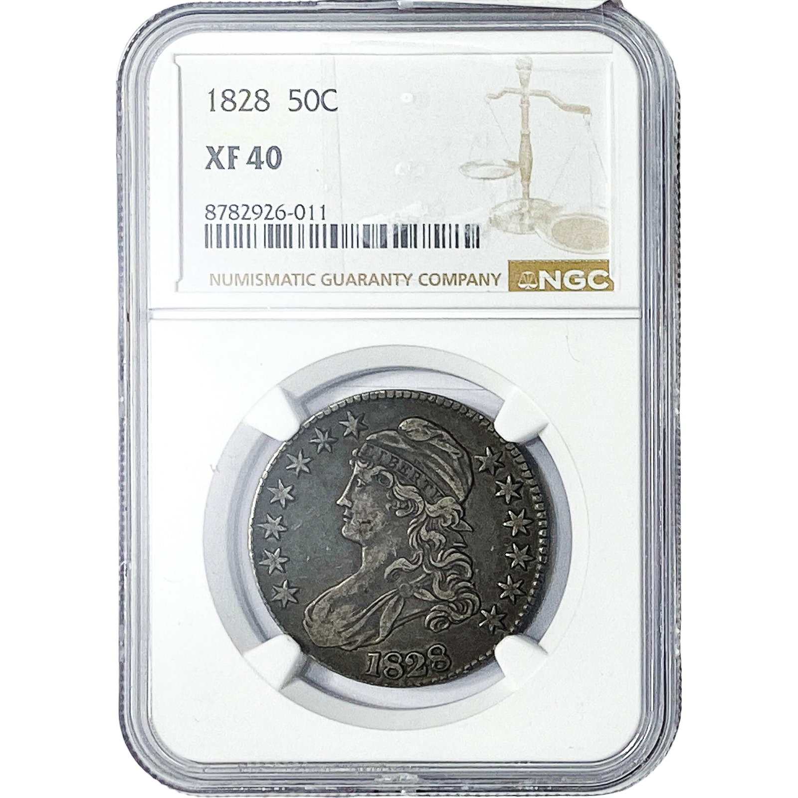 1828 Capped Bust Half Dollar NGC XF40: 1828 Capped Bust Half Dollar NGC XF40