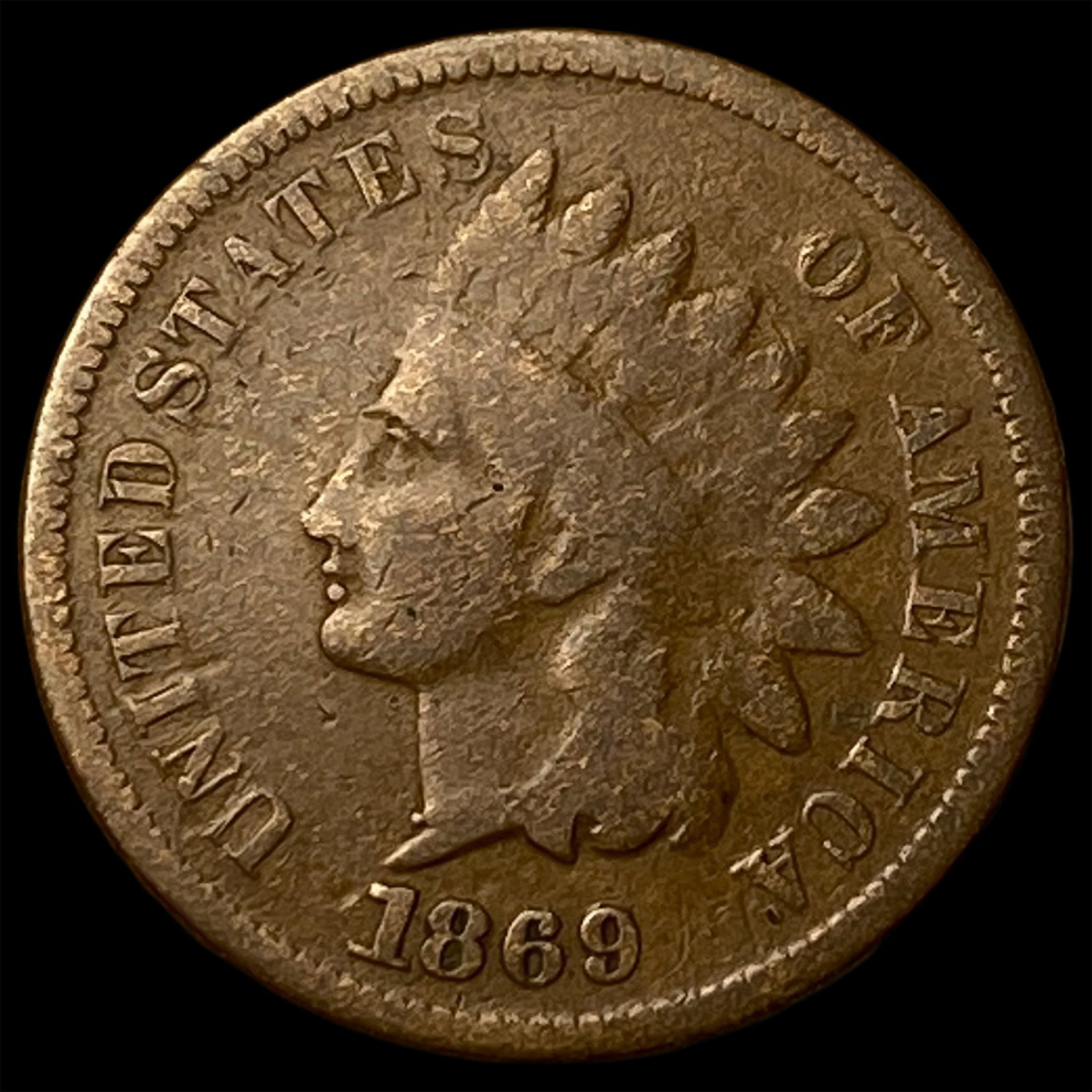 1869 Indian Head Cent NICELY CIRCULATED: 1869 Indian Head Cent NICELY CIRCULATED