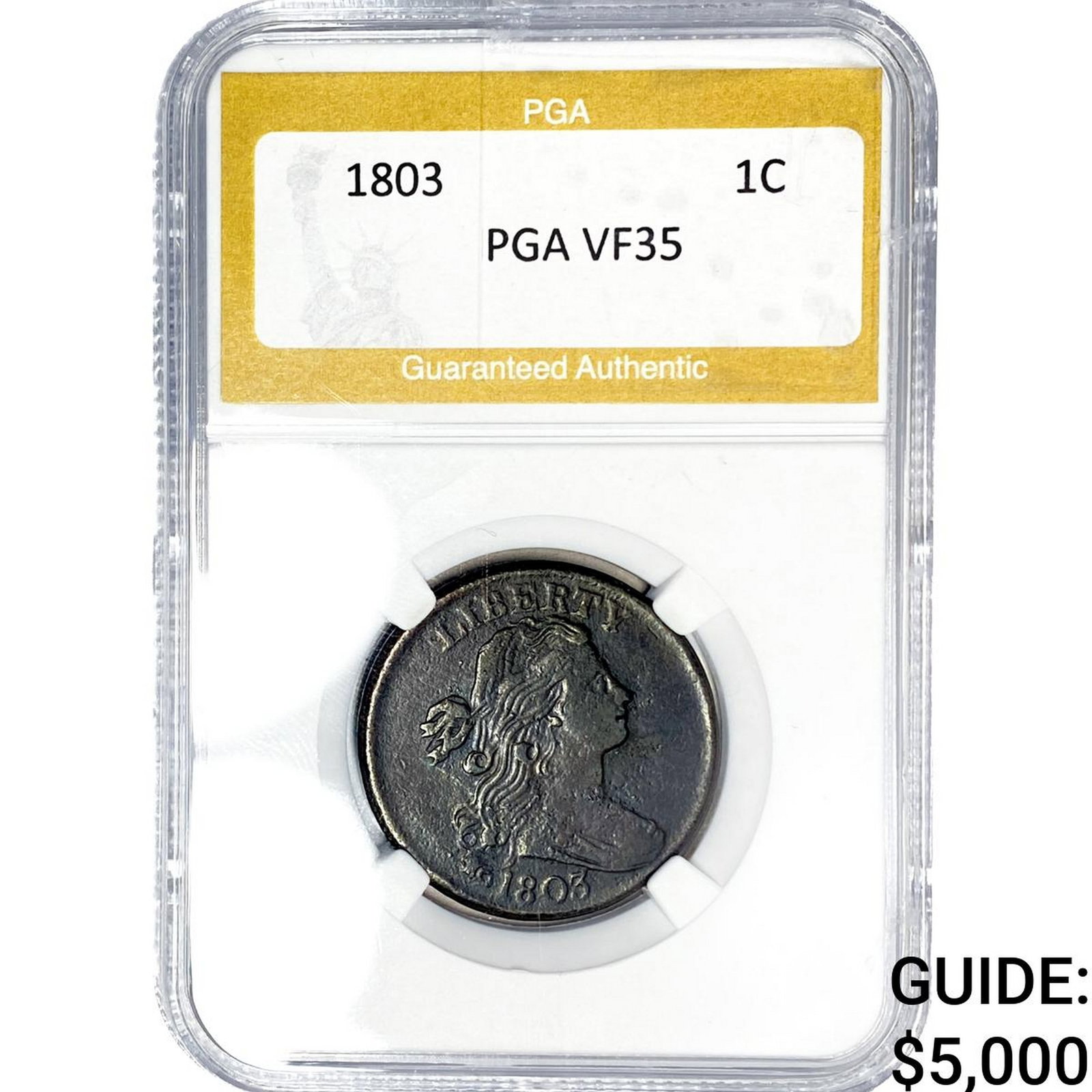 1803 Draped Bust Large Cent PGA VF35 (1 of 2)